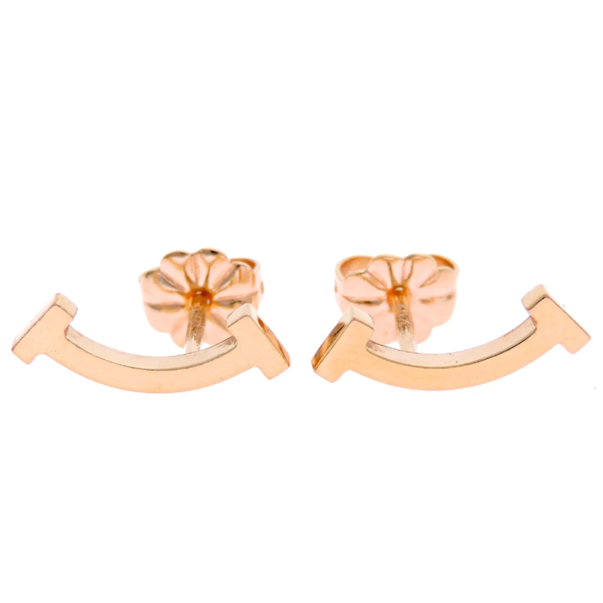 T Smile Mini Pendant Necklace 18K Rose Gold Earrings 18K Rose Gold