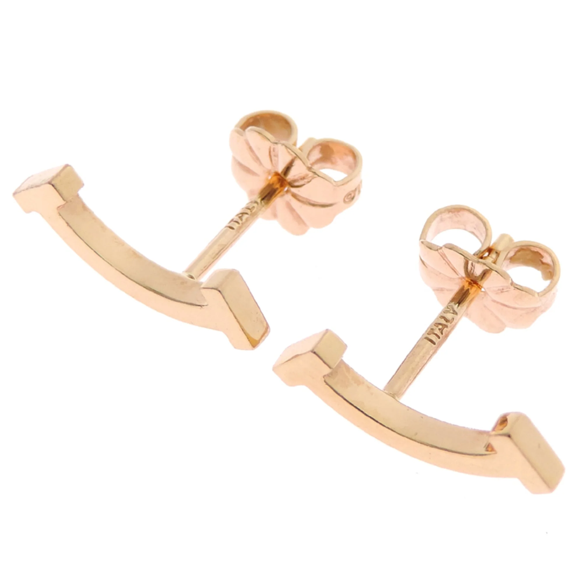 T Smile Mini Pendant Necklace 18K Rose Gold Earrings 18K Rose Gold - Image 2