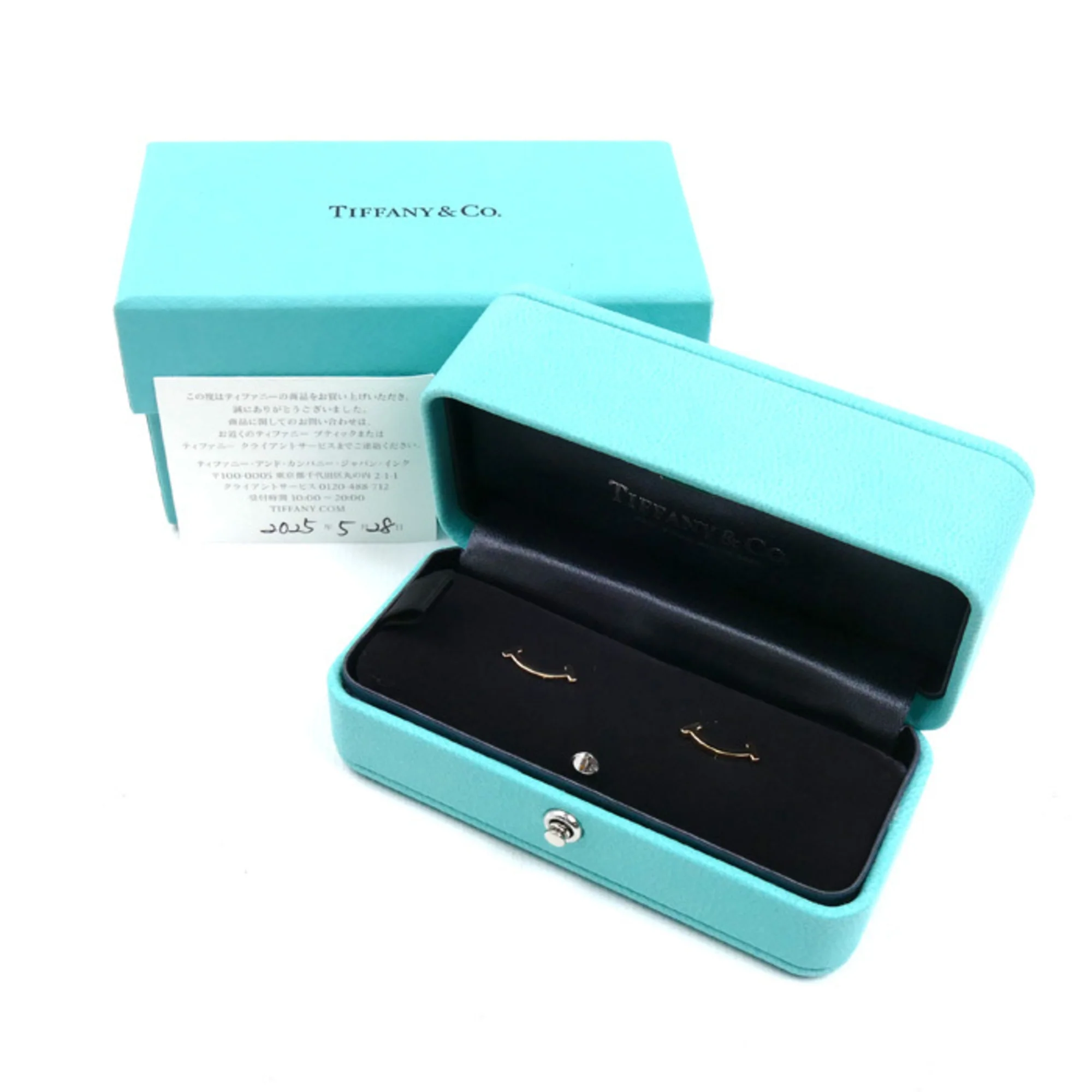 T Smile Mini Pendant Necklace 18K Rose Gold Earrings 18K Rose Gold - Image 5