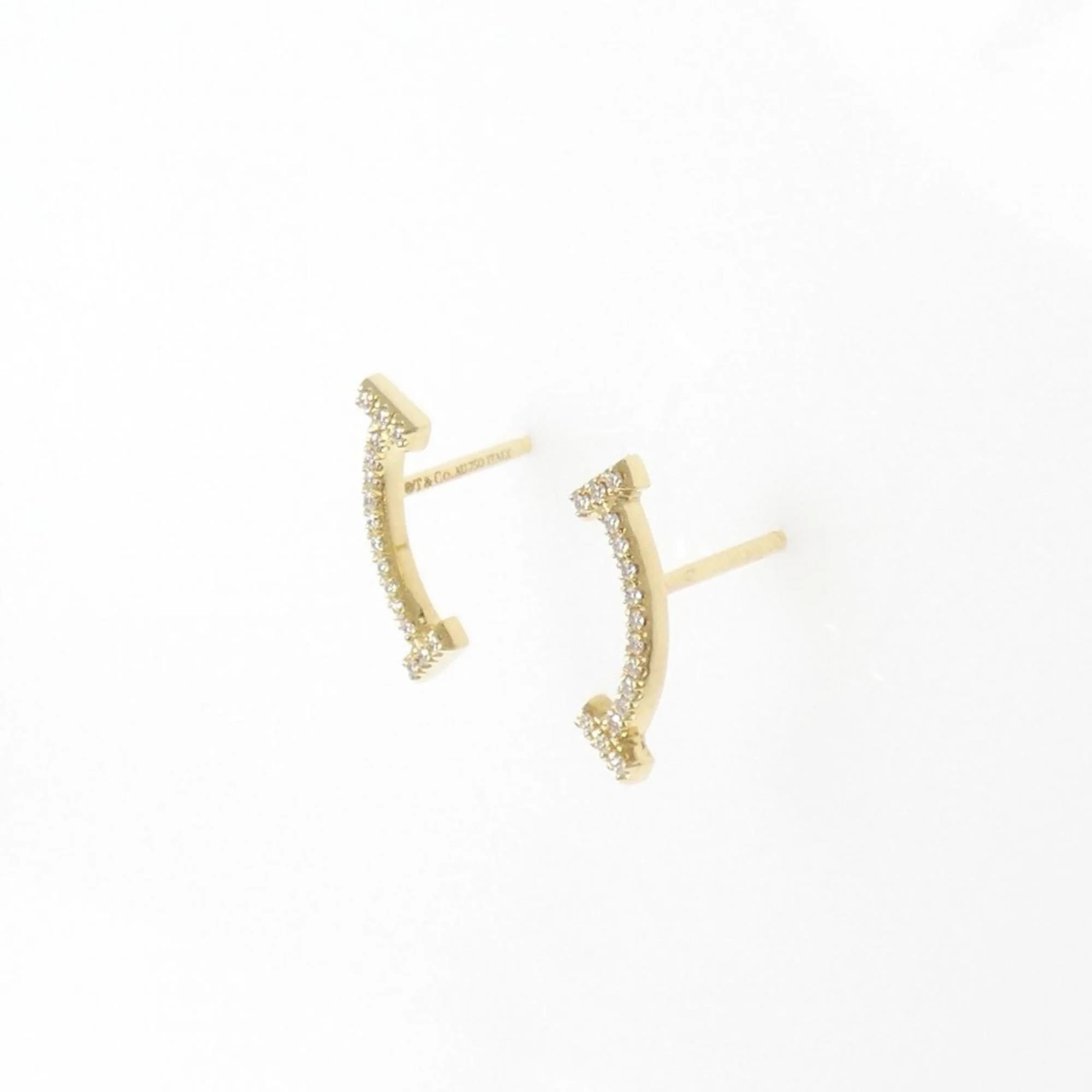 T Smile Pendant Necklace 18K Yellow Gold with Diamonds Earrings 18K Yellow Gold - Image 2