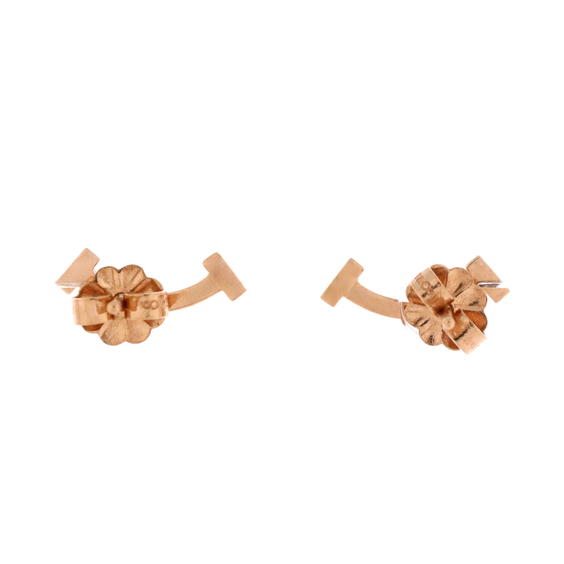 T Smile Stud Earrings 18K Rose Gold - Image 3