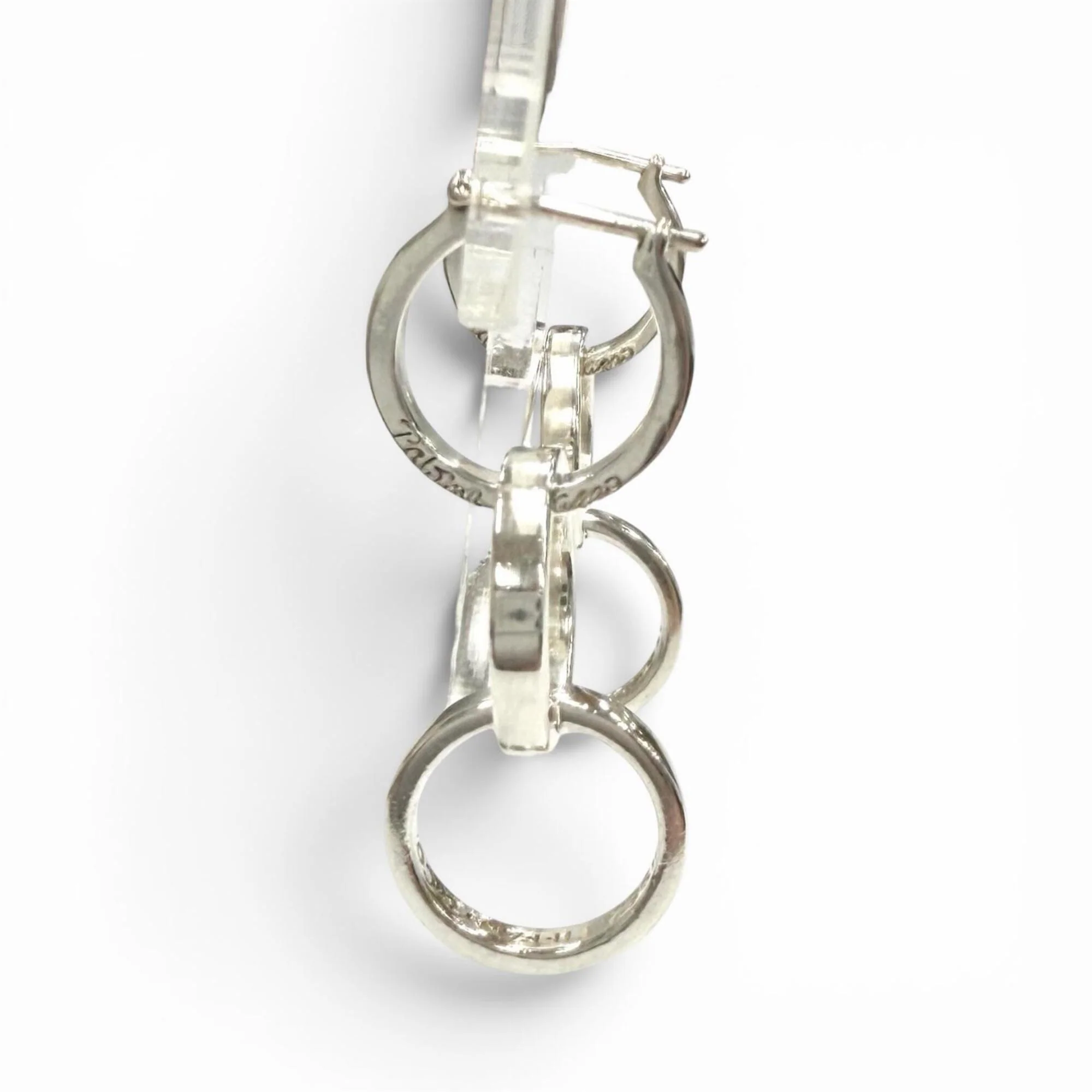 Vintage Earrings Hoop Sterling Silver - Image 2