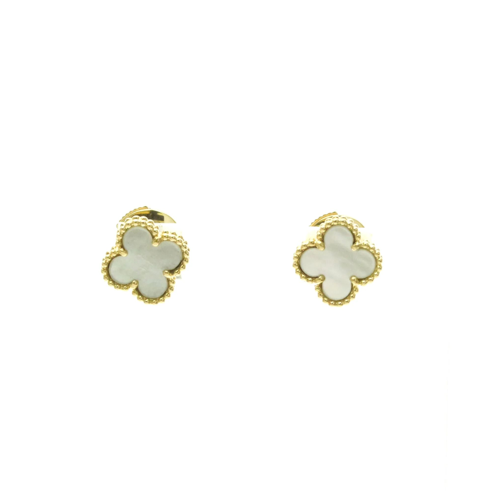 Sweet Alhambra Earrings 18K Yellow Gold and Mother of Pearl 18K Yellow Gold