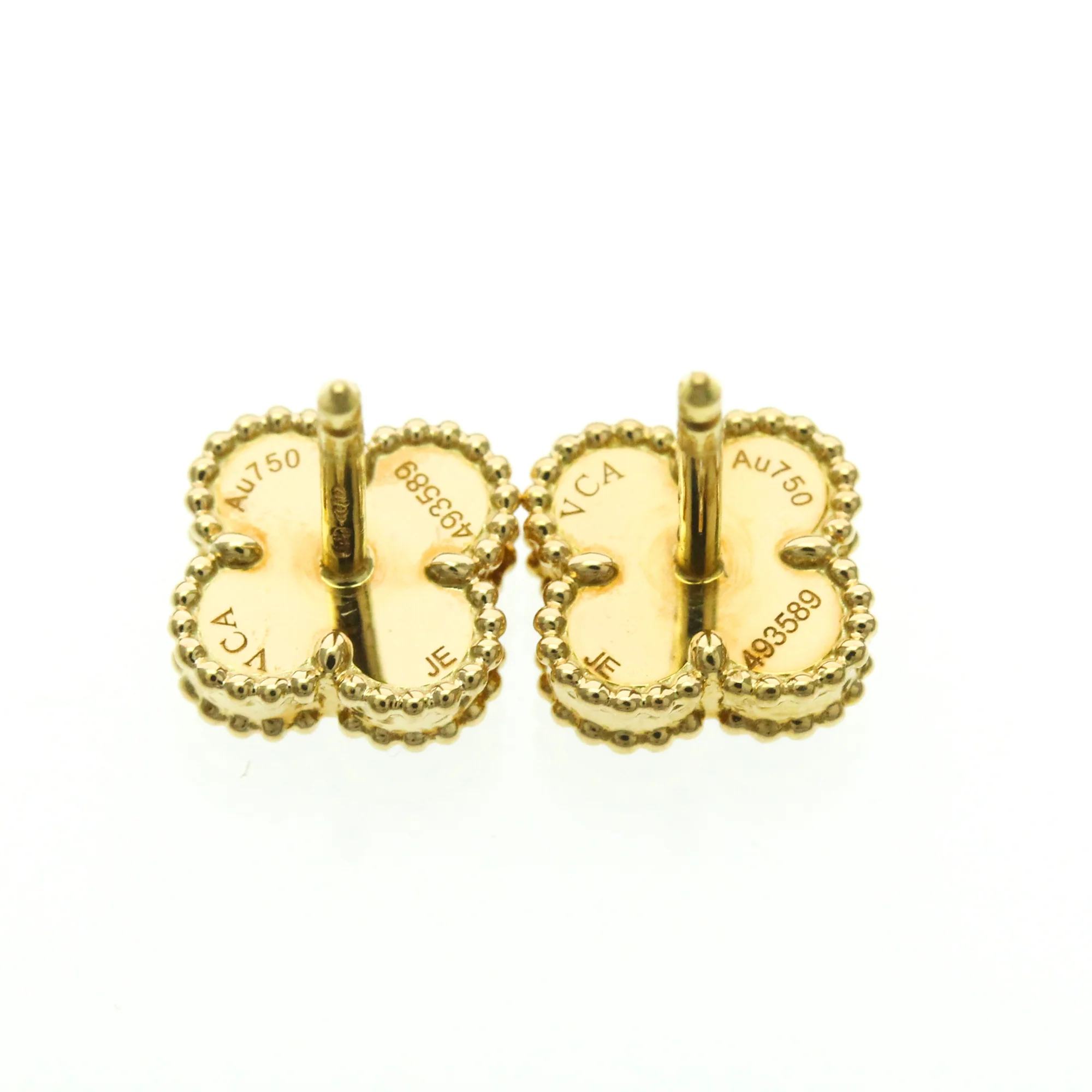 Sweet Alhambra Earrings 18K Yellow Gold and Onyx 18K Yellow Gold - Image 6