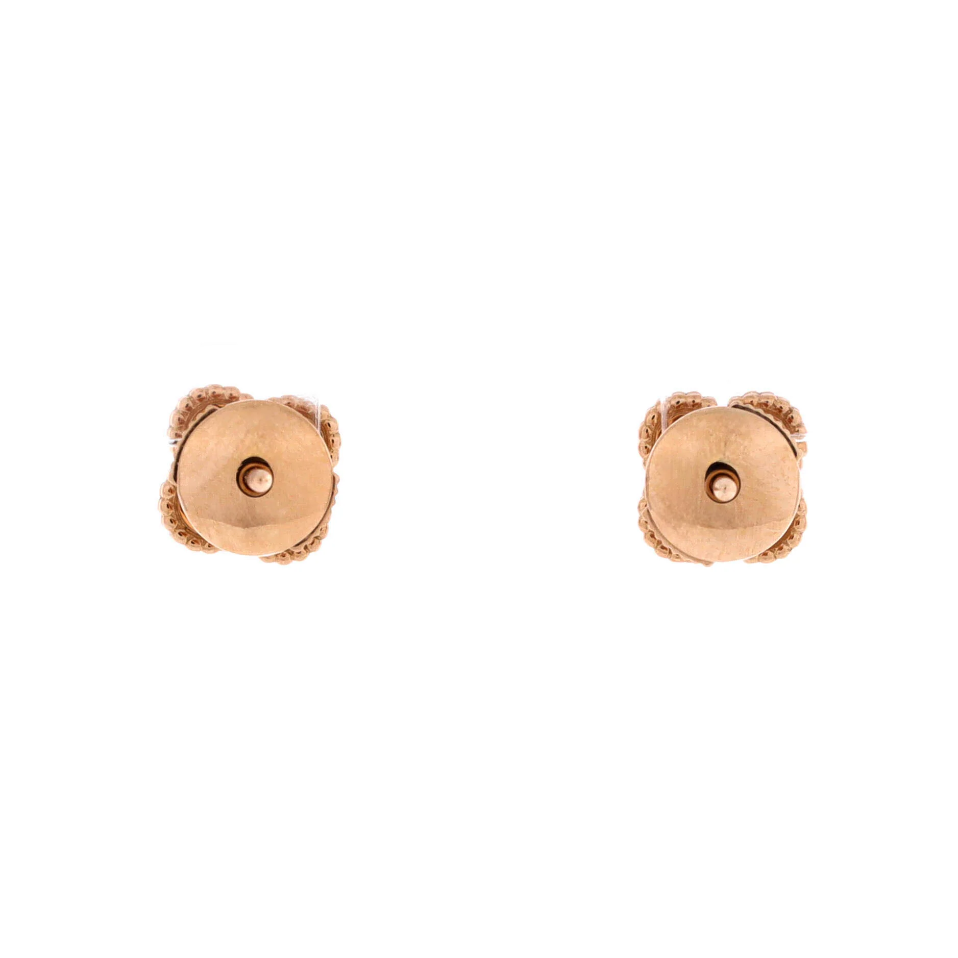 Sweet Alhambra Stud Earrings 18K Rose Gold and Carnelian - Image 2