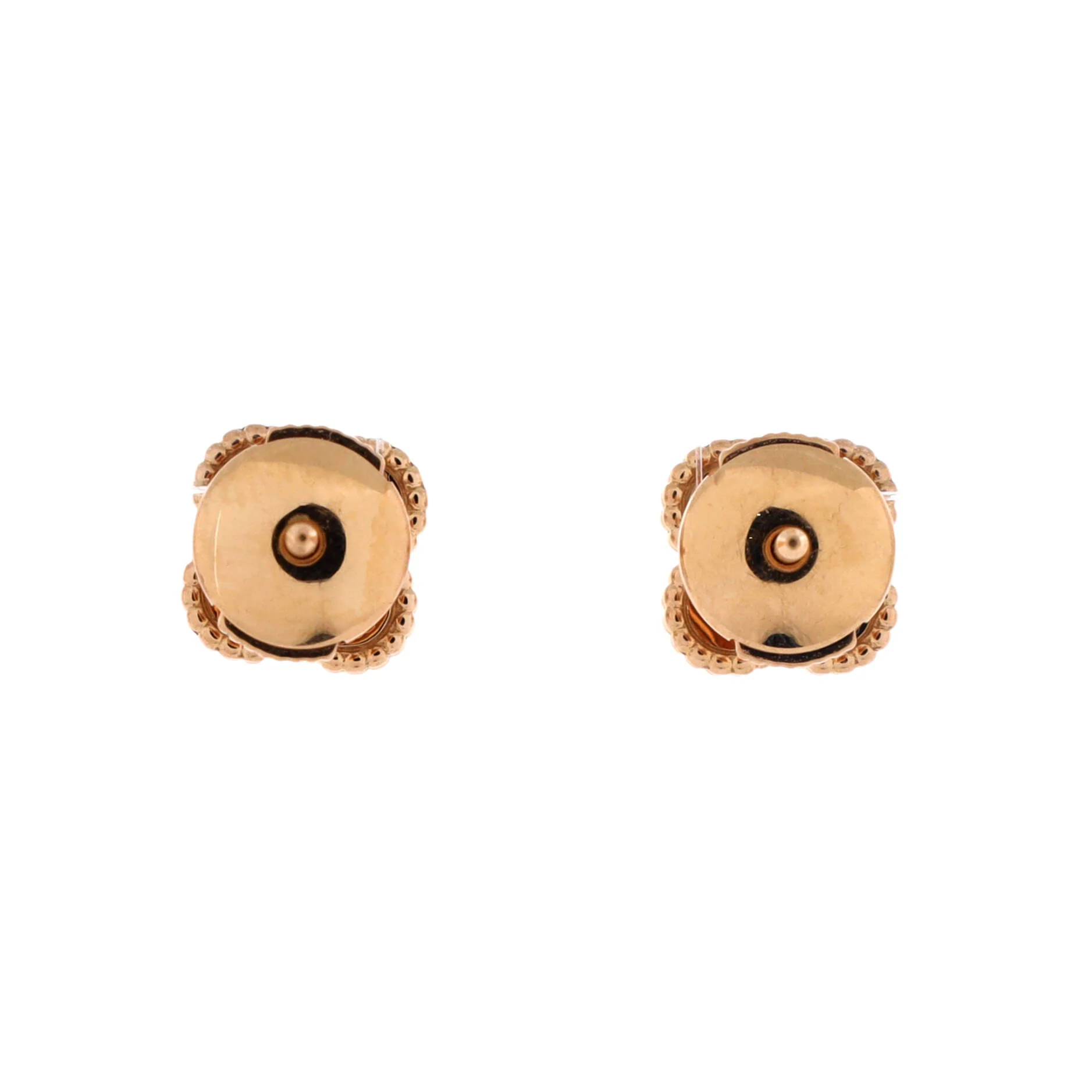 Sweet Alhambra Stud Earrings 18K Rose Gold and Carnelian - Image 2