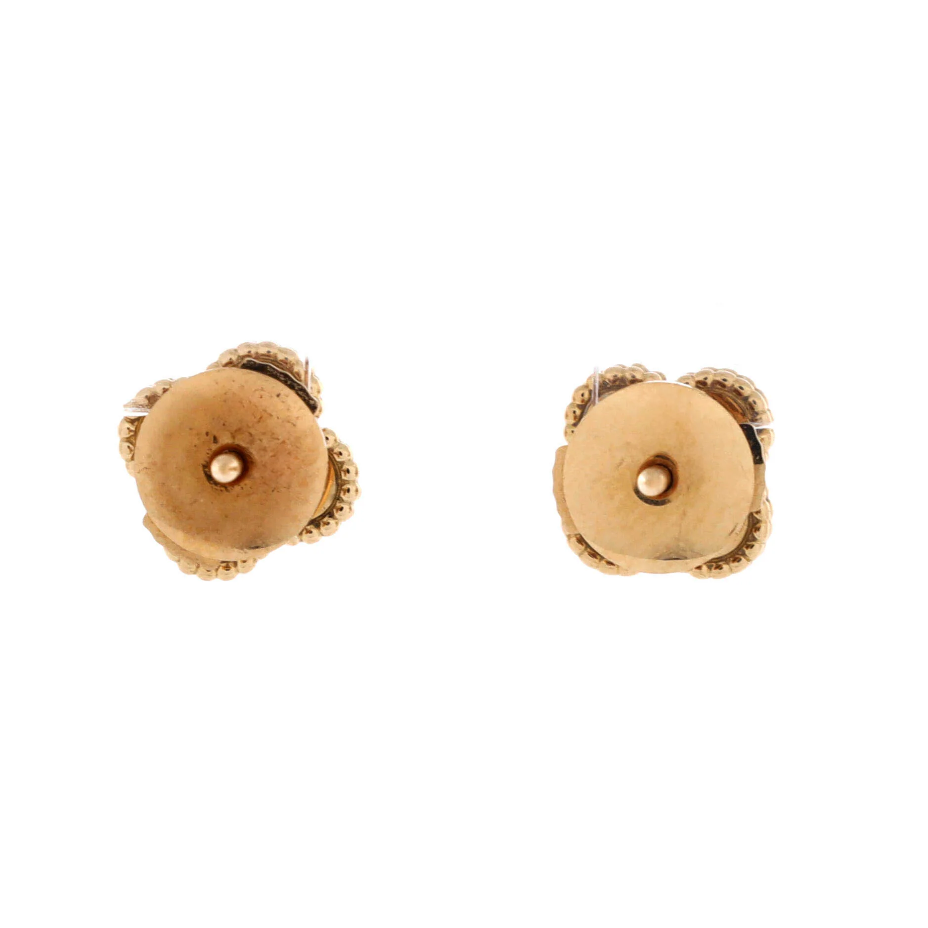 Sweet Alhambra Stud Earrings 18K Yellow Gold and Mother of Pearl - Image 2