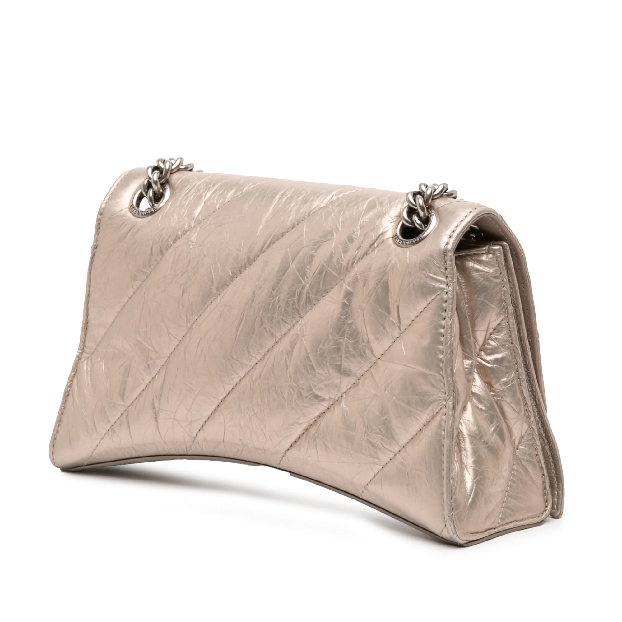 Crush Chain Flap Bag Quilted Crushed Calfskin Small - Image 2