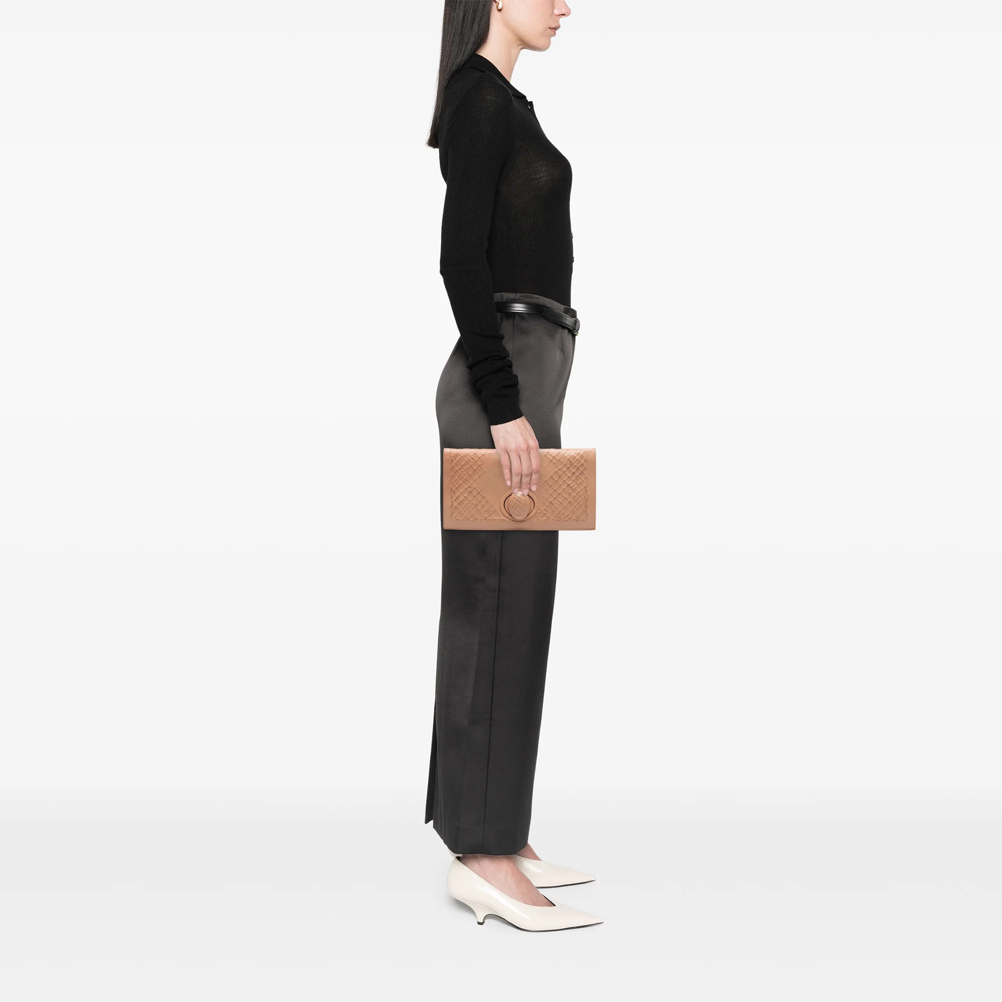 Fold Over Turnlock Clutch Intrecciato Nappa - Image 7