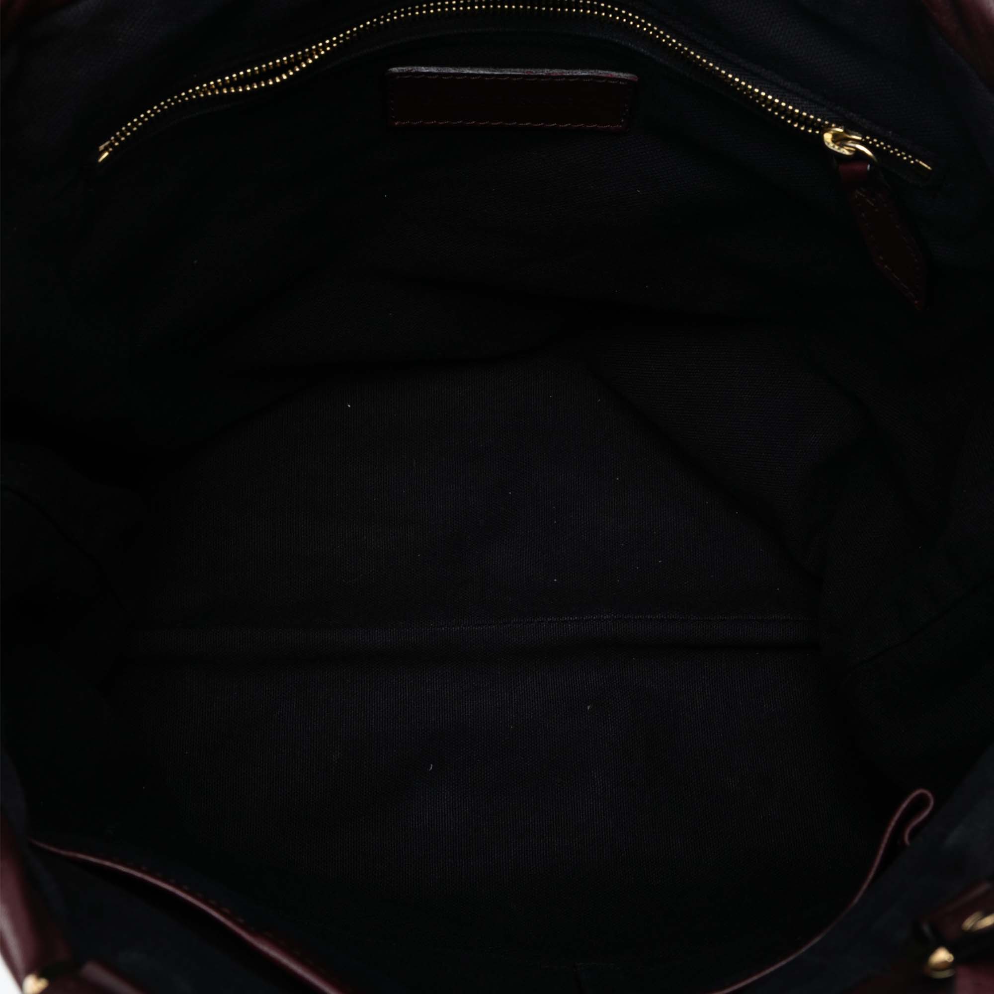 Big Crush Tote Leather and House Check Canvas Large - Image 4
