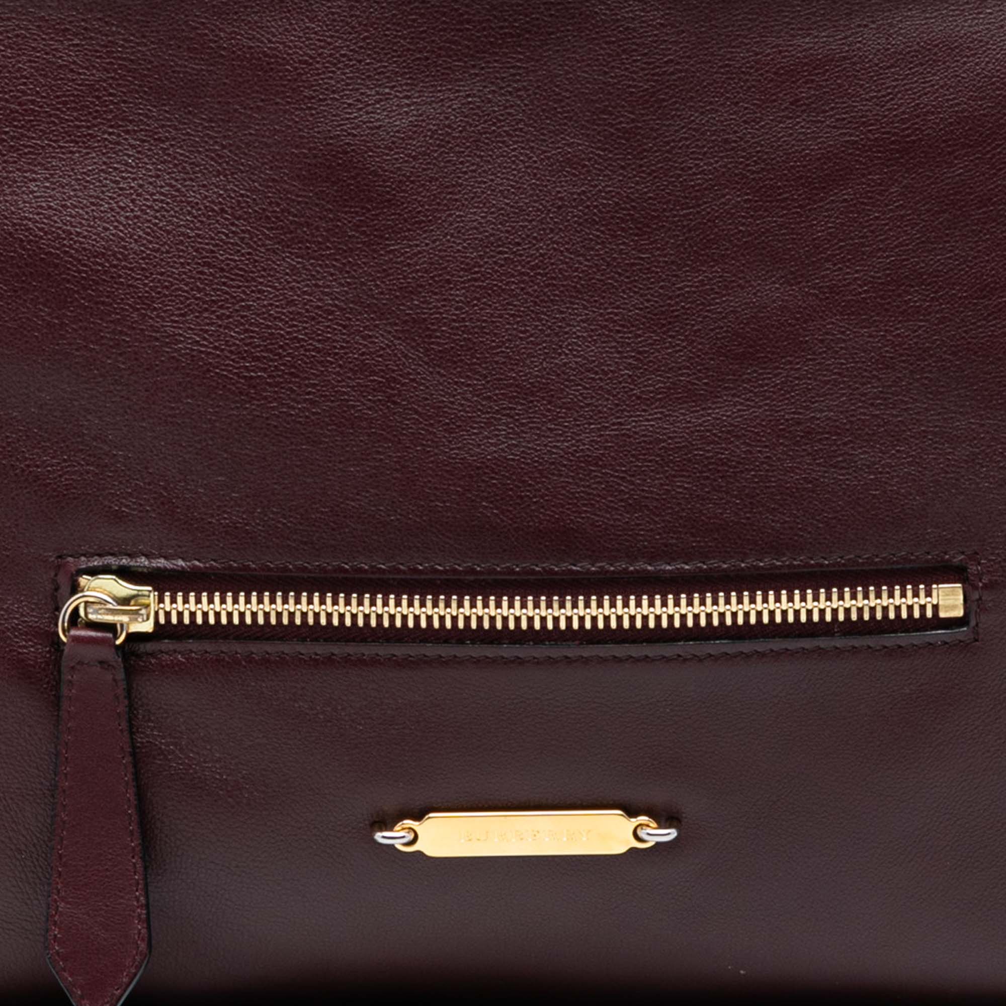 Big Crush Tote Leather and House Check Canvas Large - Image 7