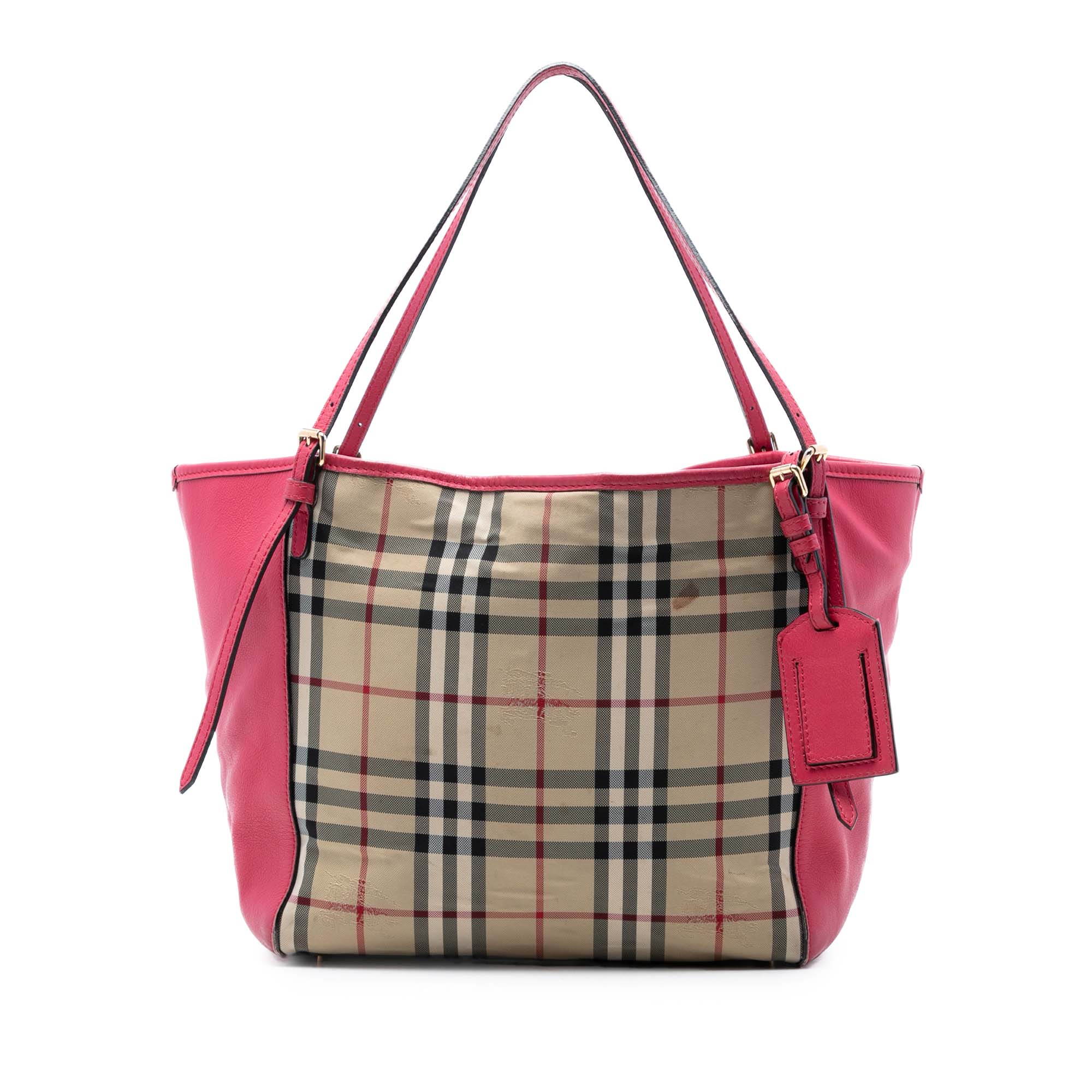 Canterbury Tote Horseferry Check Canvas and Leather Small