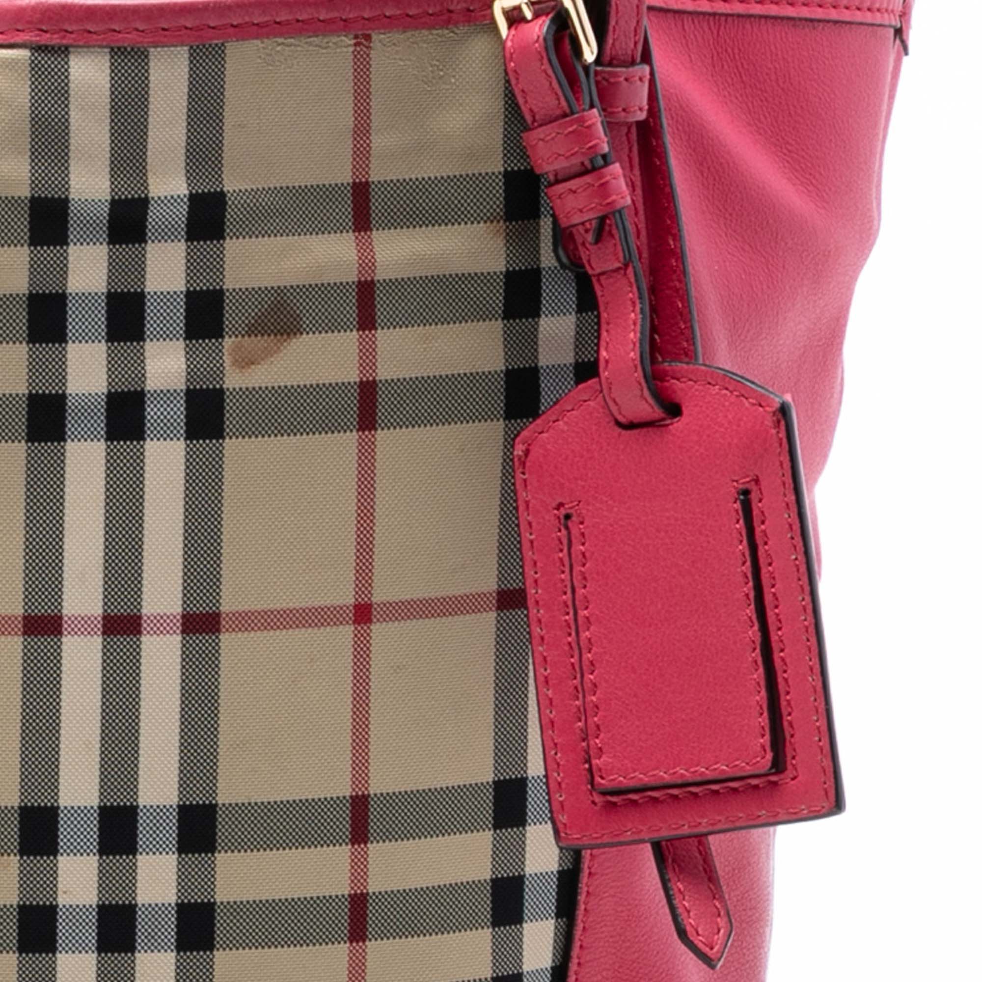 Canterbury Tote Horseferry Check Canvas and Leather Small - Image 8