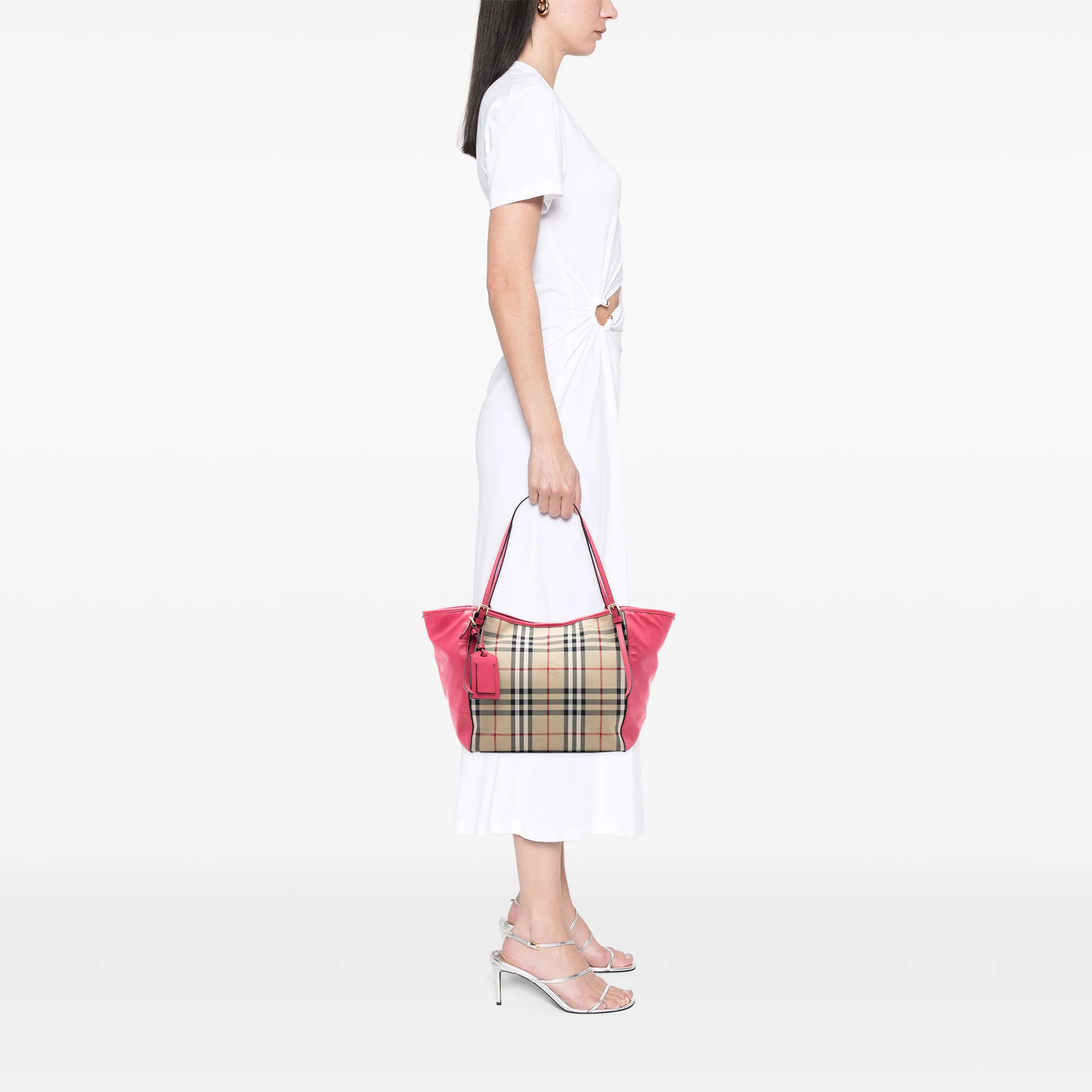 Canterbury Tote Horseferry Check Canvas and Leather Small - Image 7