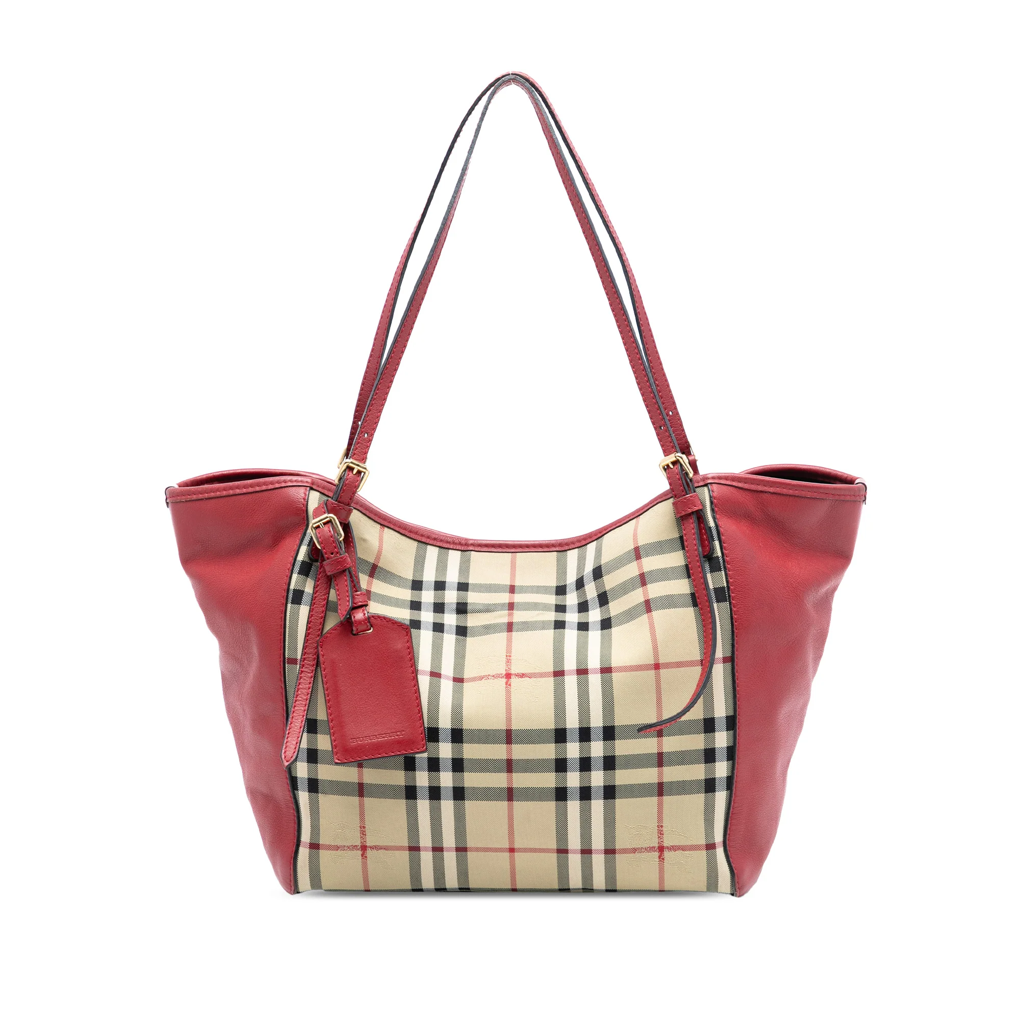 Canterbury Tote Horseferry Check Canvas and Leather Small