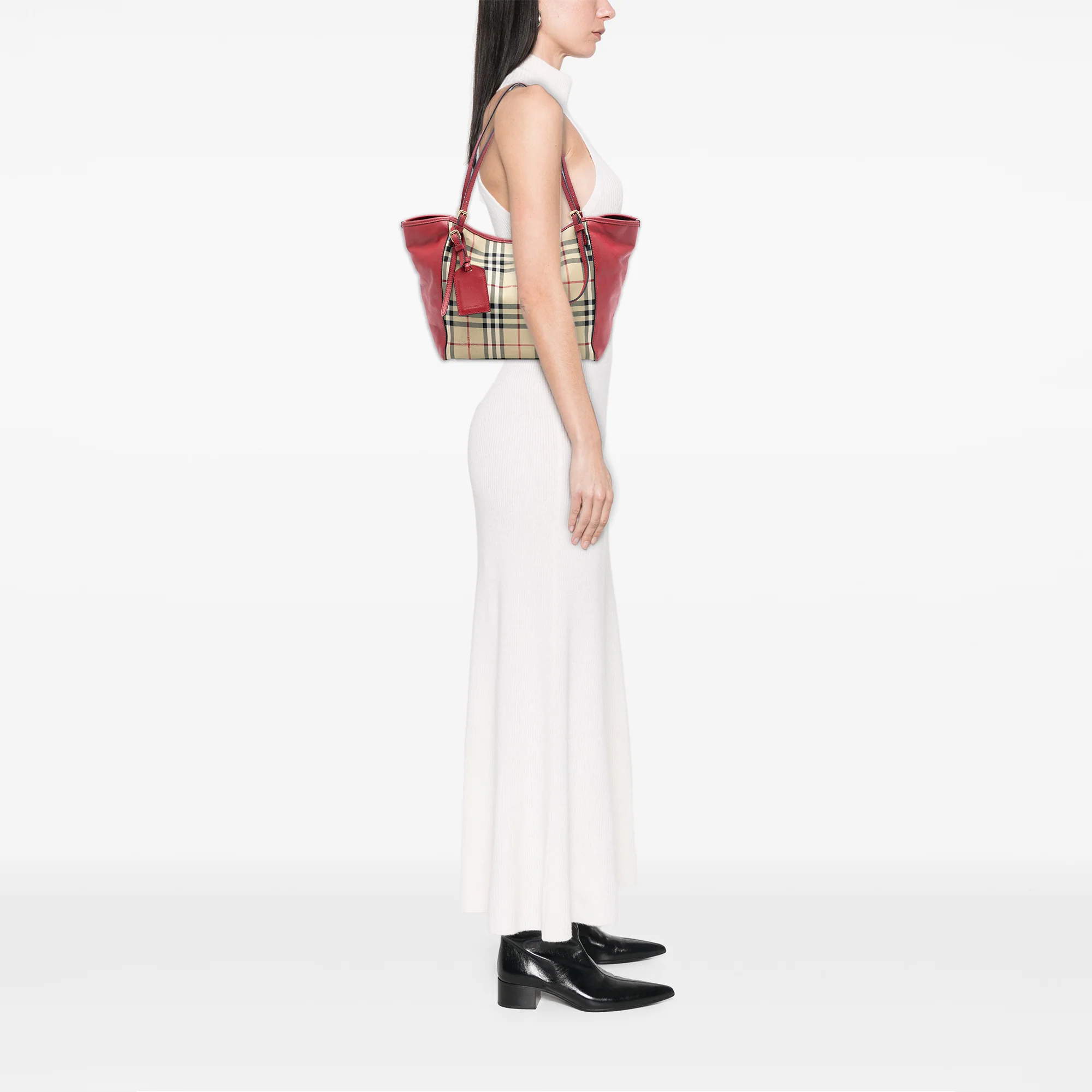Canterbury Tote Horseferry Check Canvas and Leather Small - Image 6