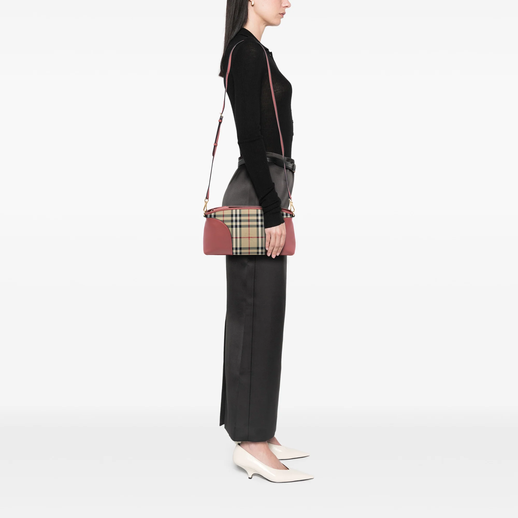 Chichester Crossbody Bag Horseferry Check Canvas and Leather Small - Image 7