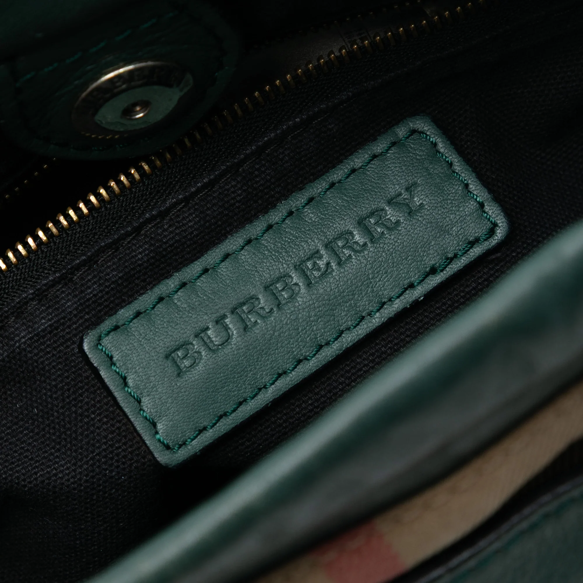 Little Crush Crossbody Bag Leather and House Check Canvas - Image 5