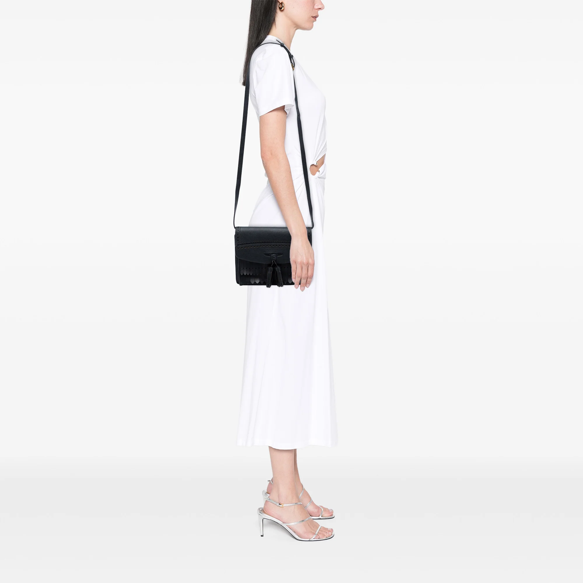 Macken Crossbody Bag Leather with Fringe Small - Image 6