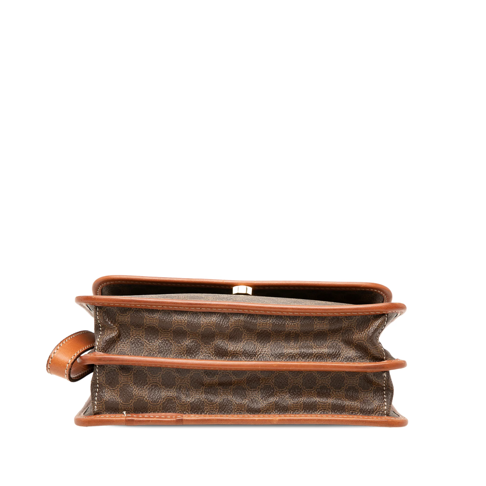 Vintage Saddle Flap Shoulder Bag Macadam Coated Canvas Small - Image 3