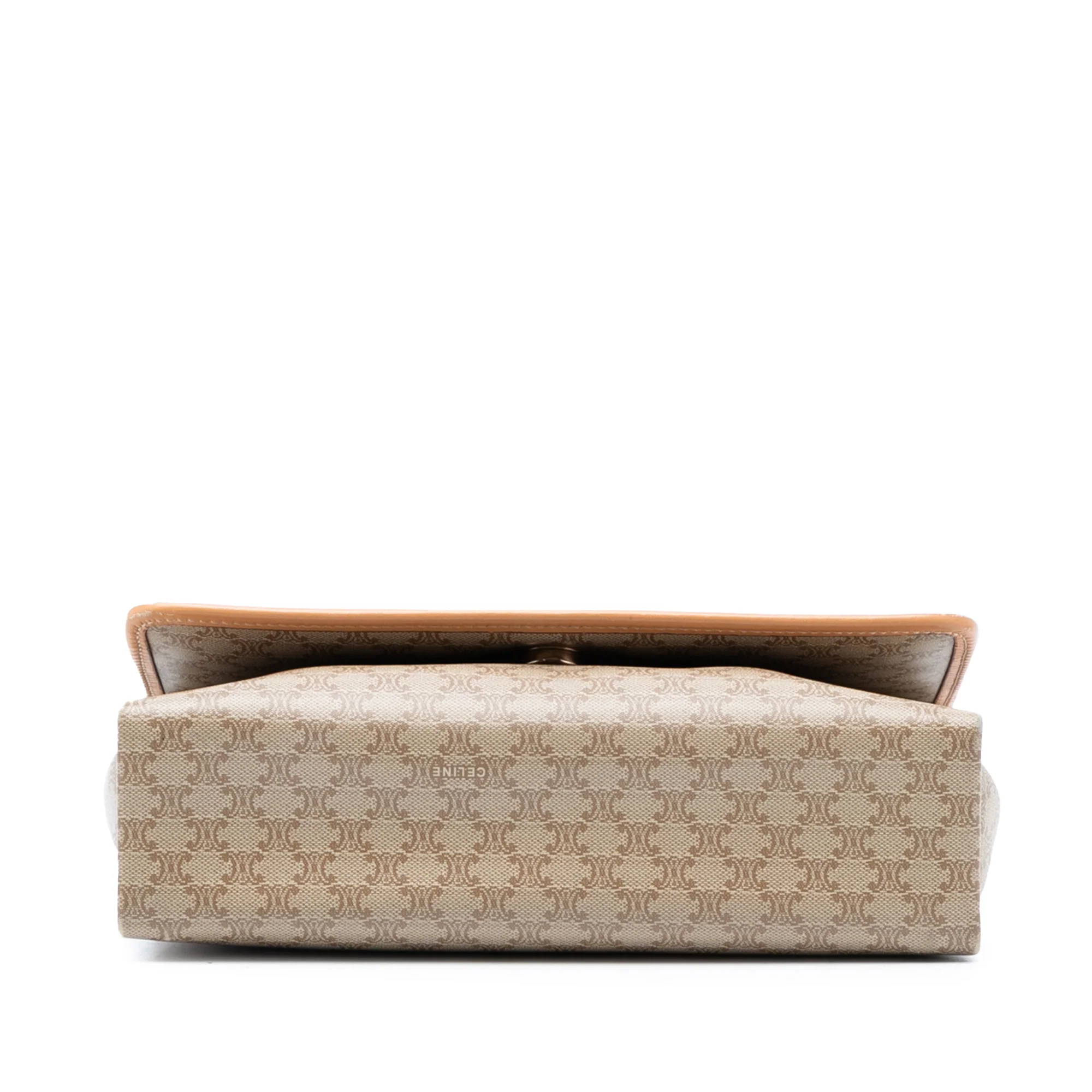 Vintage Saddle Flap Shoulder Bag Macadam Coated Canvas Small - Image 3