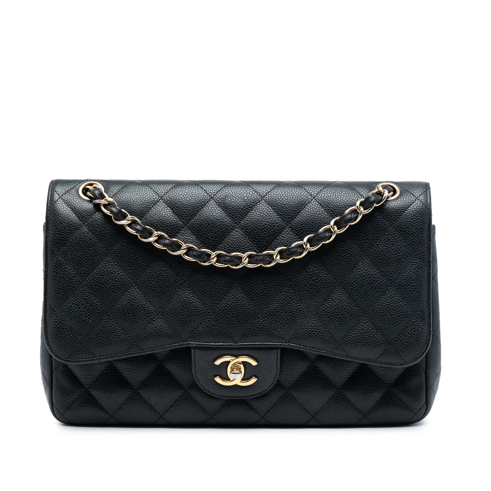 Classic Double Flap Bag Quilted Caviar Jumbo