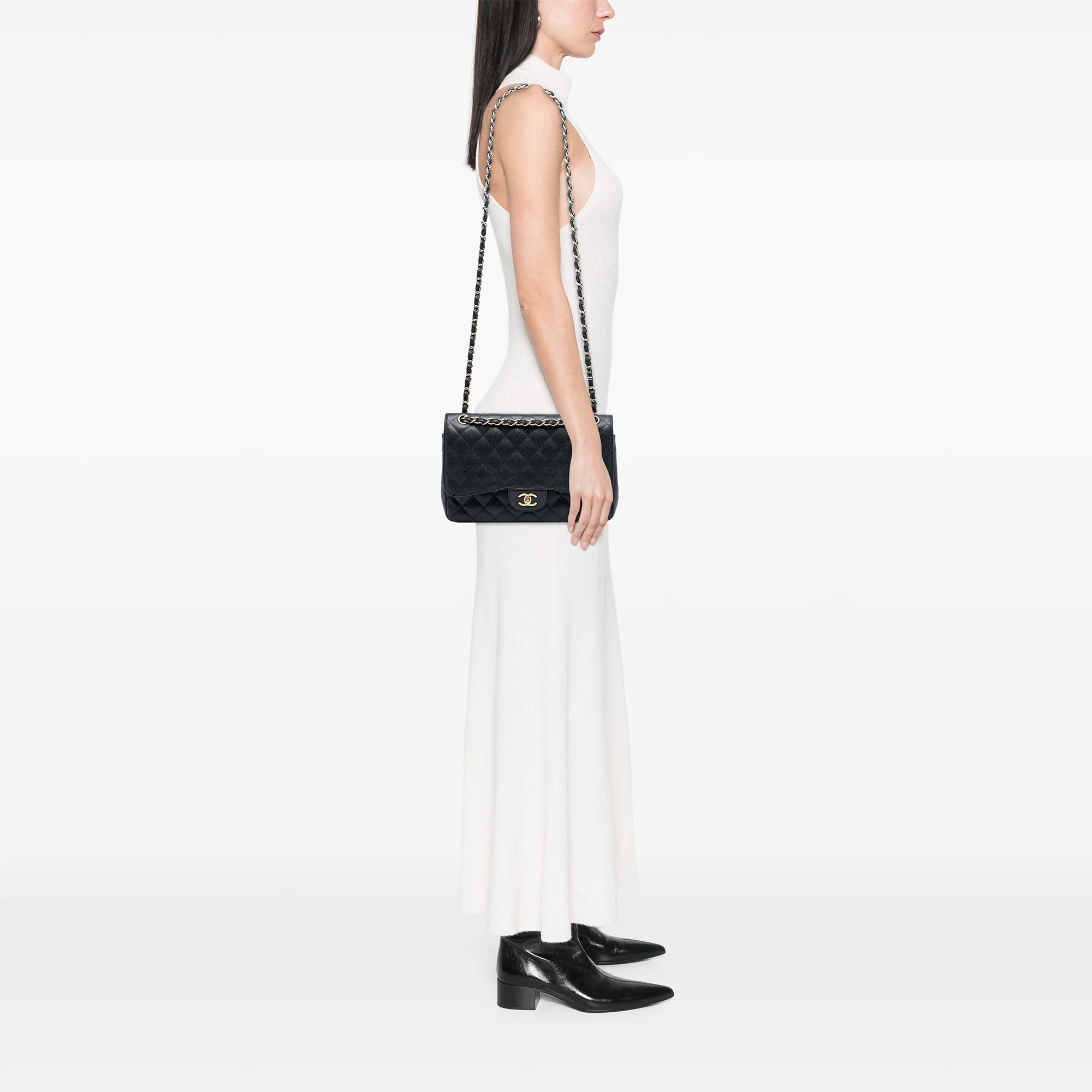 Classic Double Flap Bag Quilted Caviar Jumbo - Image 7