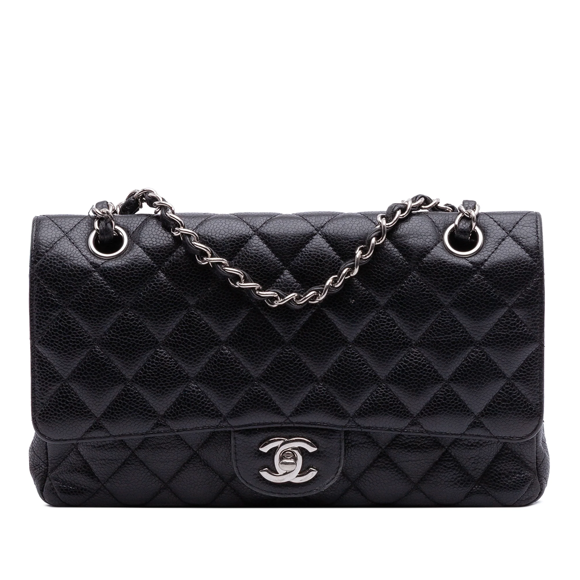 Classic Double Flap Bag Quilted Caviar Medium