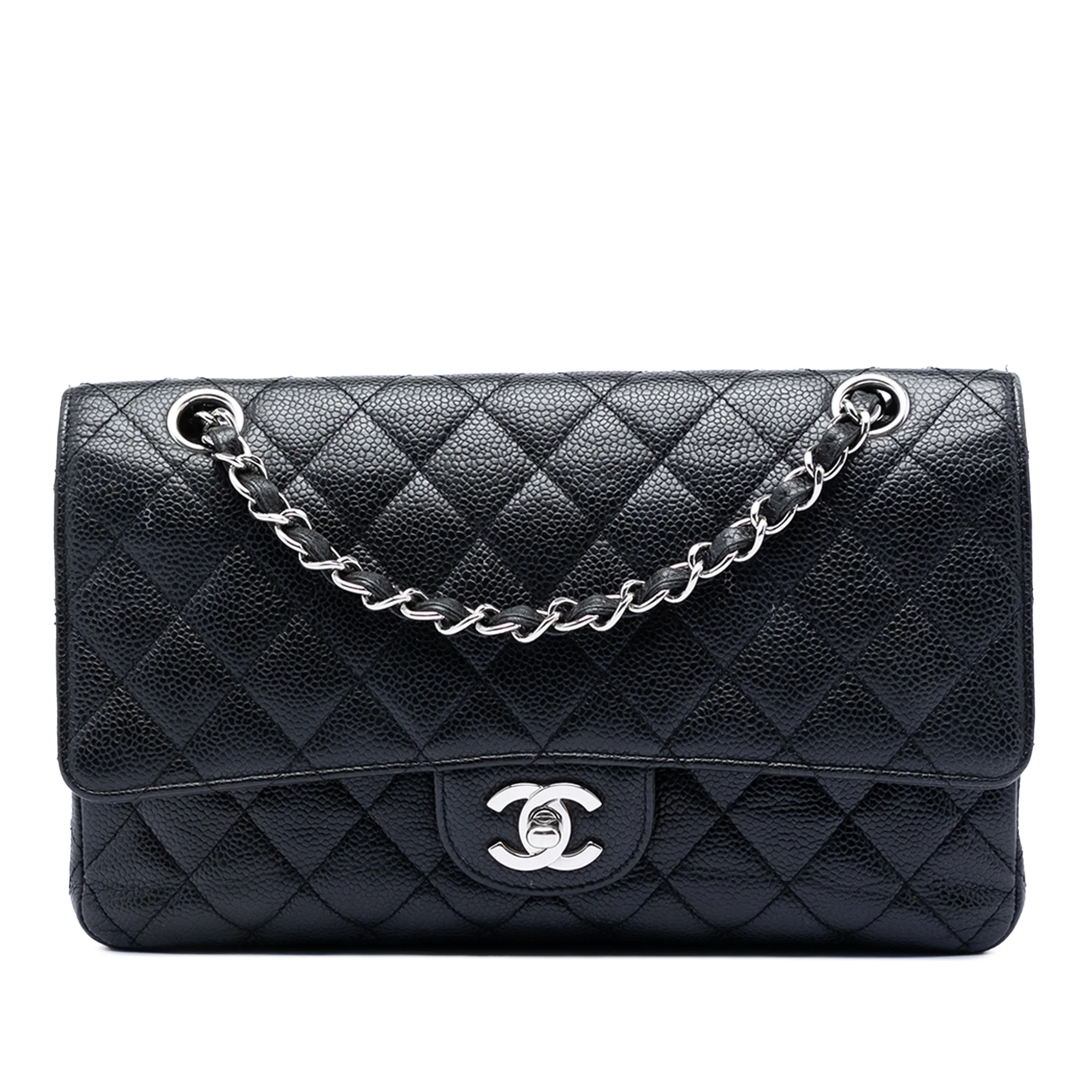 Classic Double Flap Bag Quilted Caviar Medium