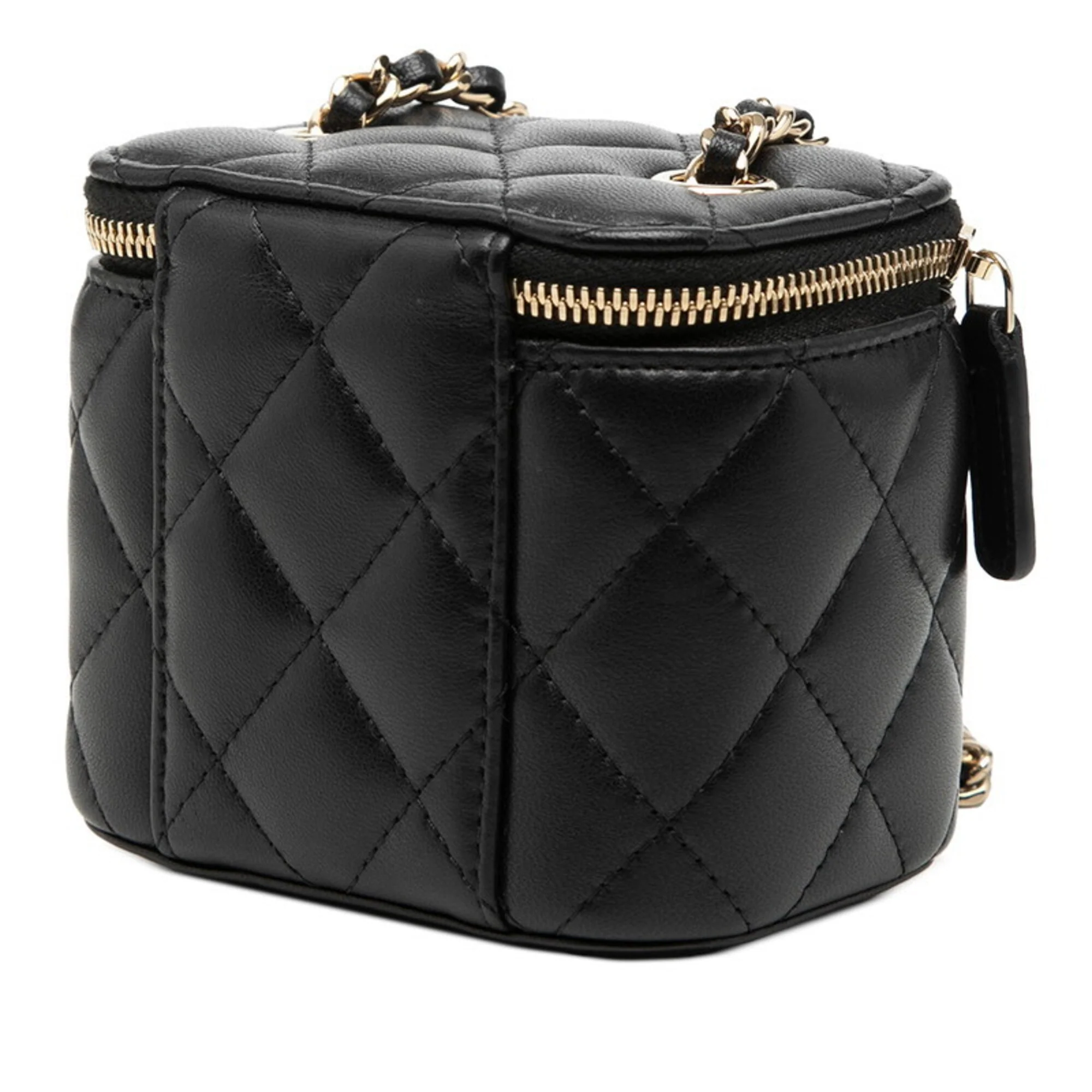 Classic Vanity Case with Chain Quilted Lambskin Mini - Image 2