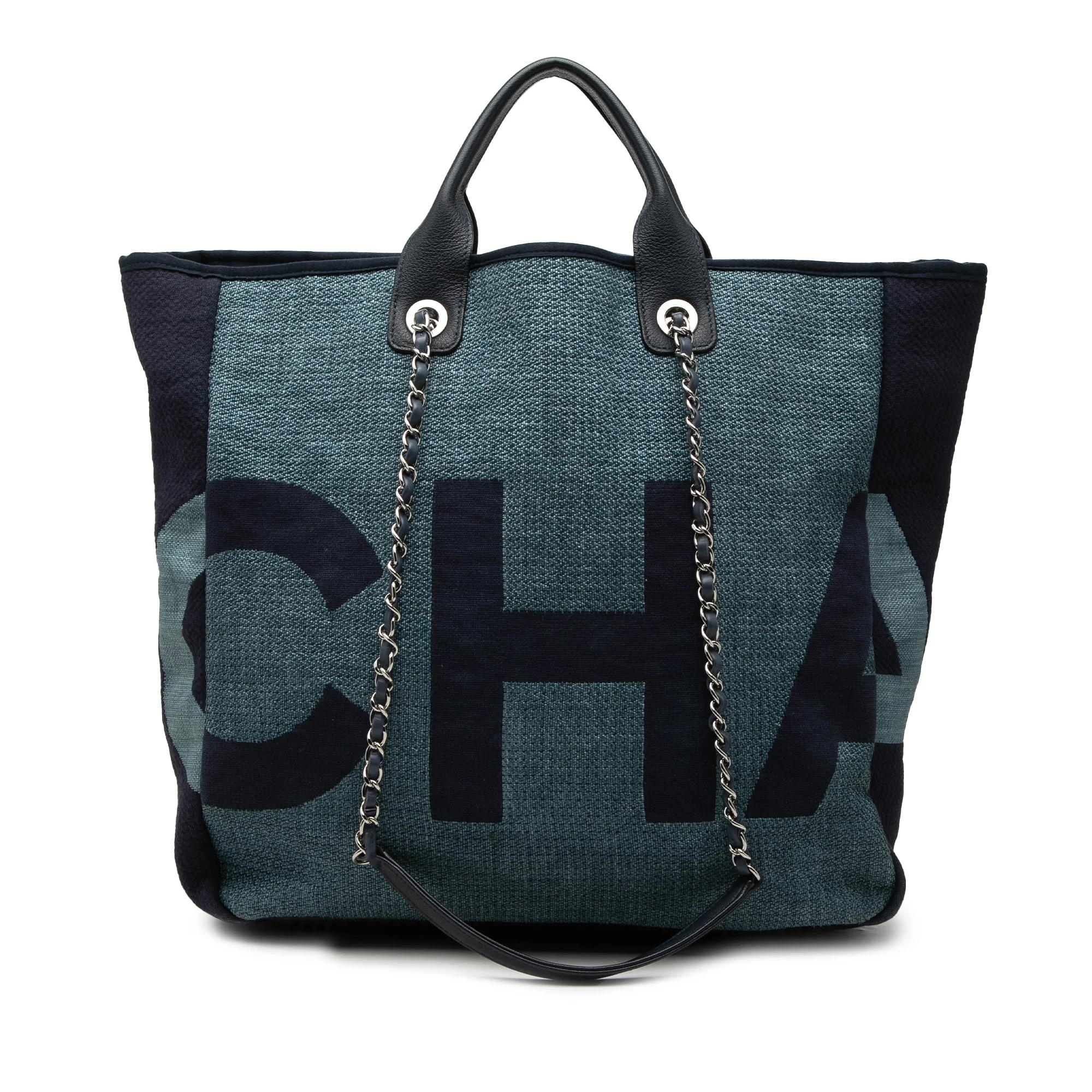 Deauville Logo Shopping Tote Printed Raffia Large