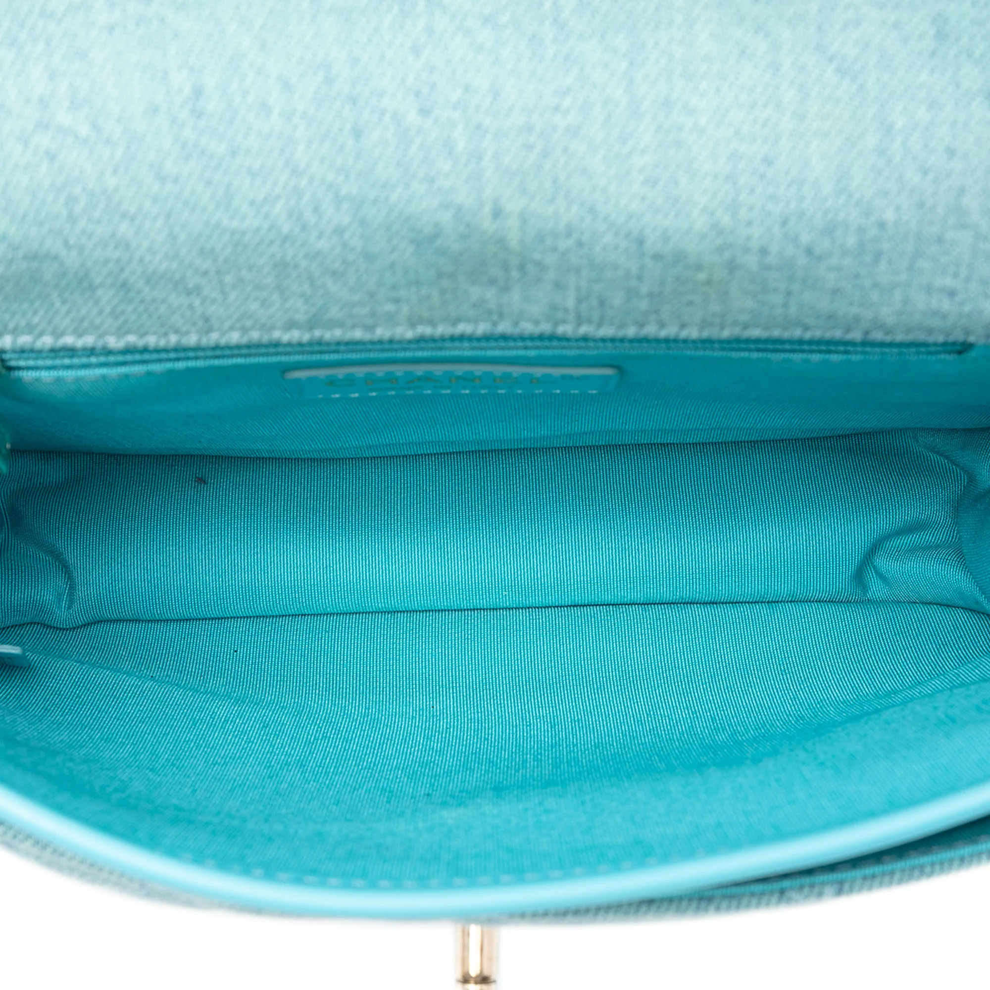 Flap Messenger Bag Quilted Denim Small - Image 4