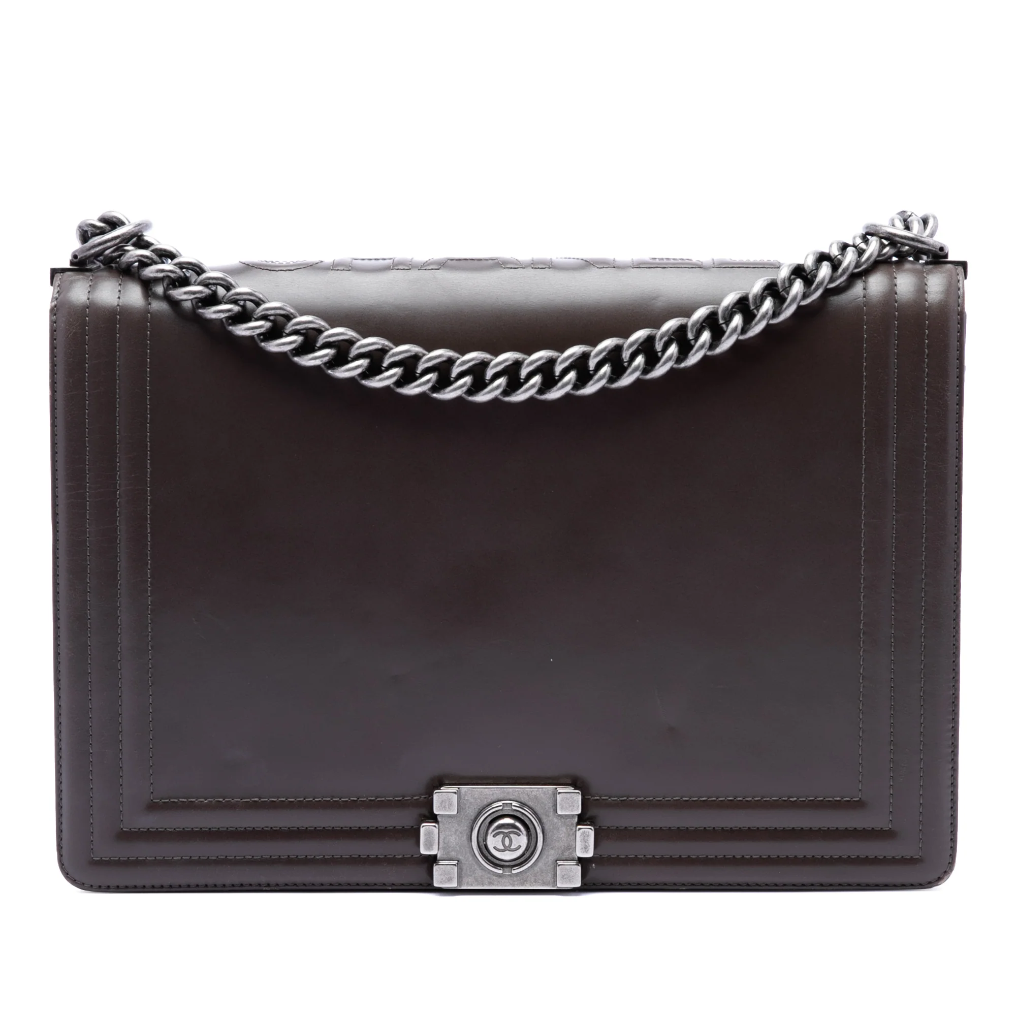 Reverso Boy Flap Bag Glazed Calfskin Large