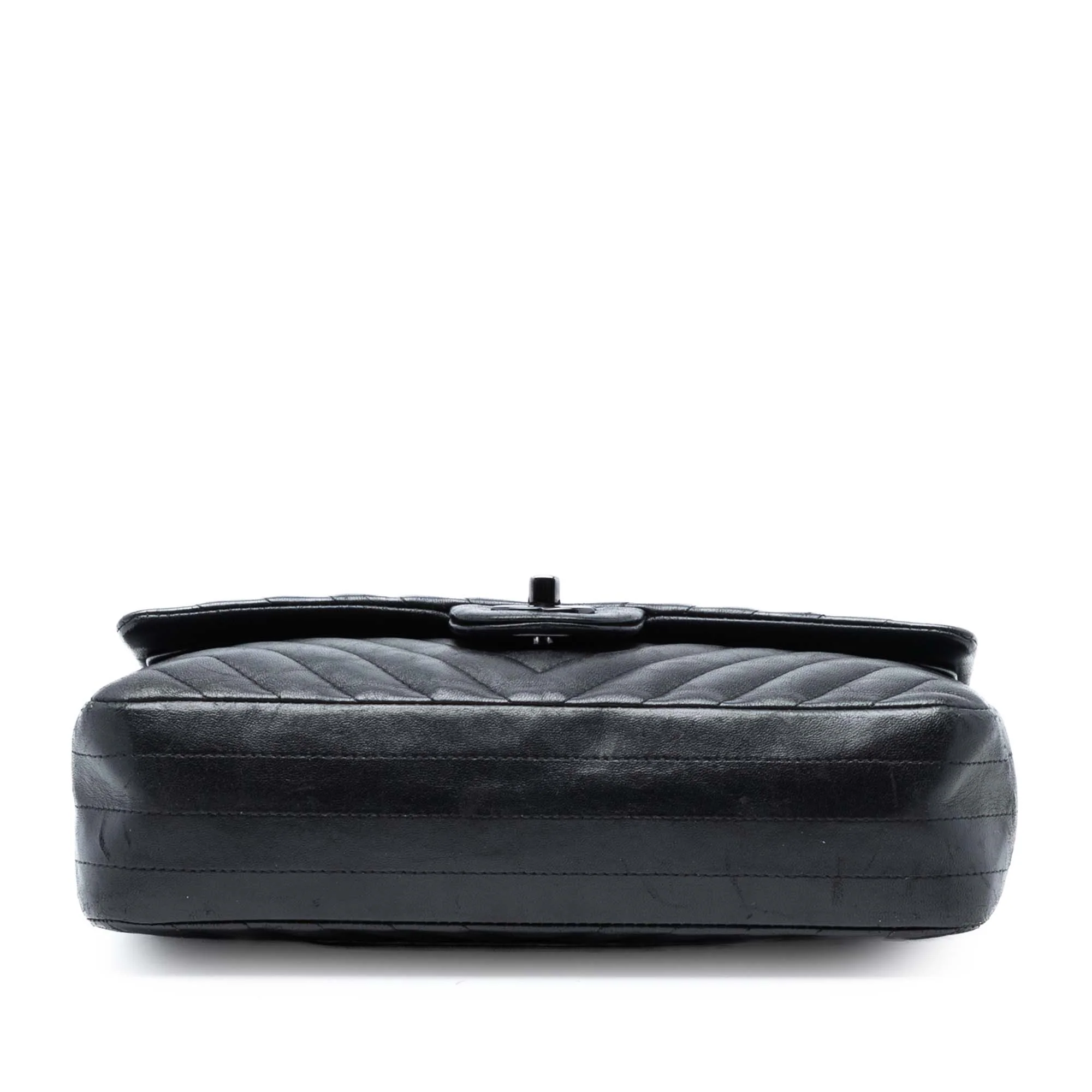 So Black Classic Double Flap Bag Chevron Lambskin Medium - Image 3