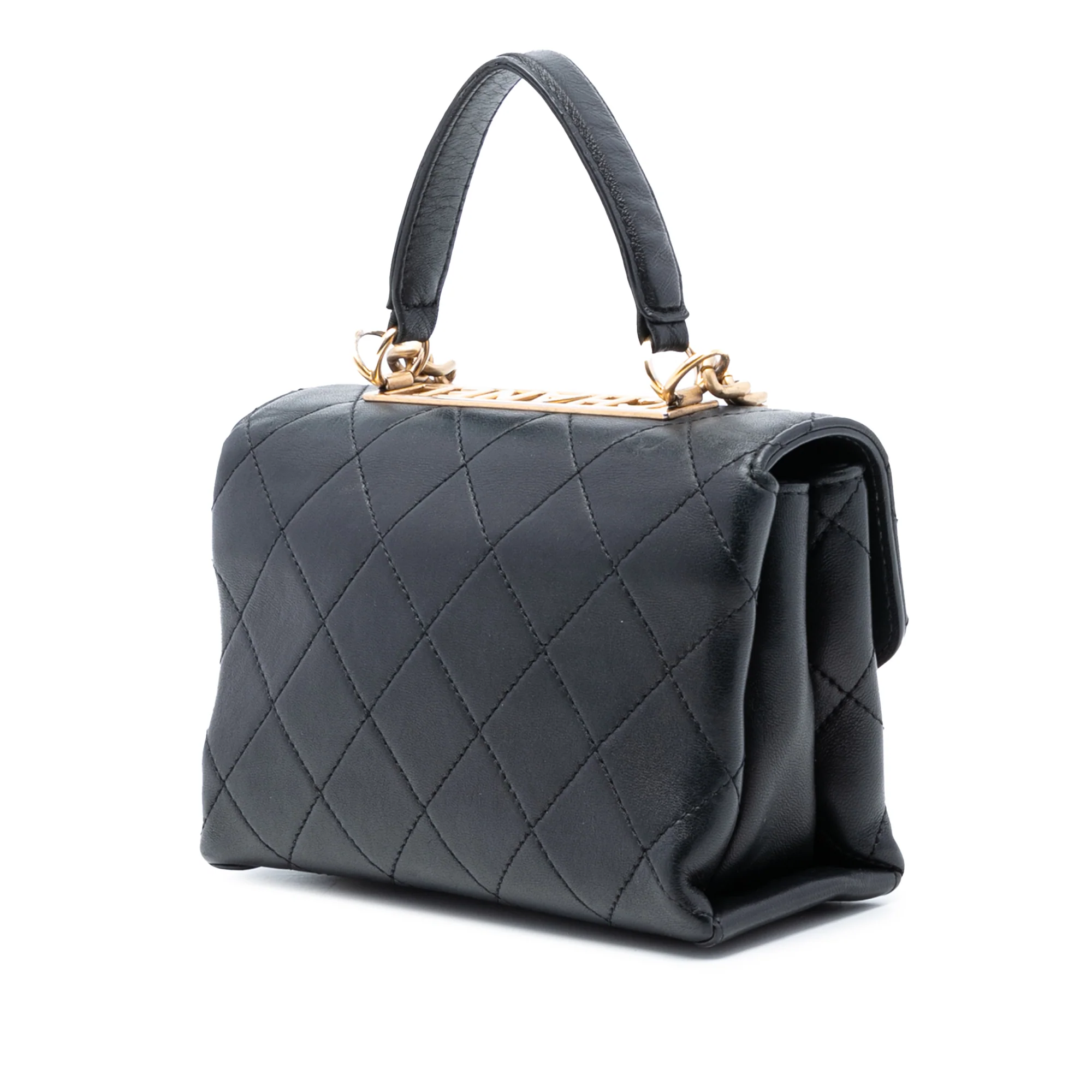 Trendy Spirit Top Handle Bag Quilted Lambskin Small - Image 2