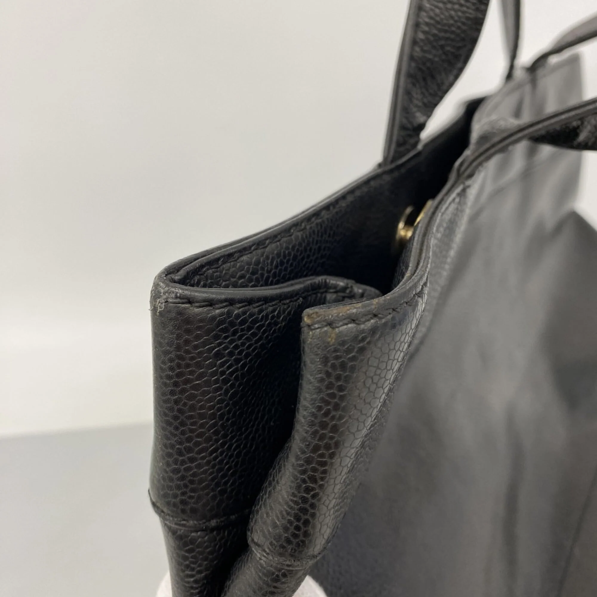 Vintage CC Open Tote Caviar Large - Image 7