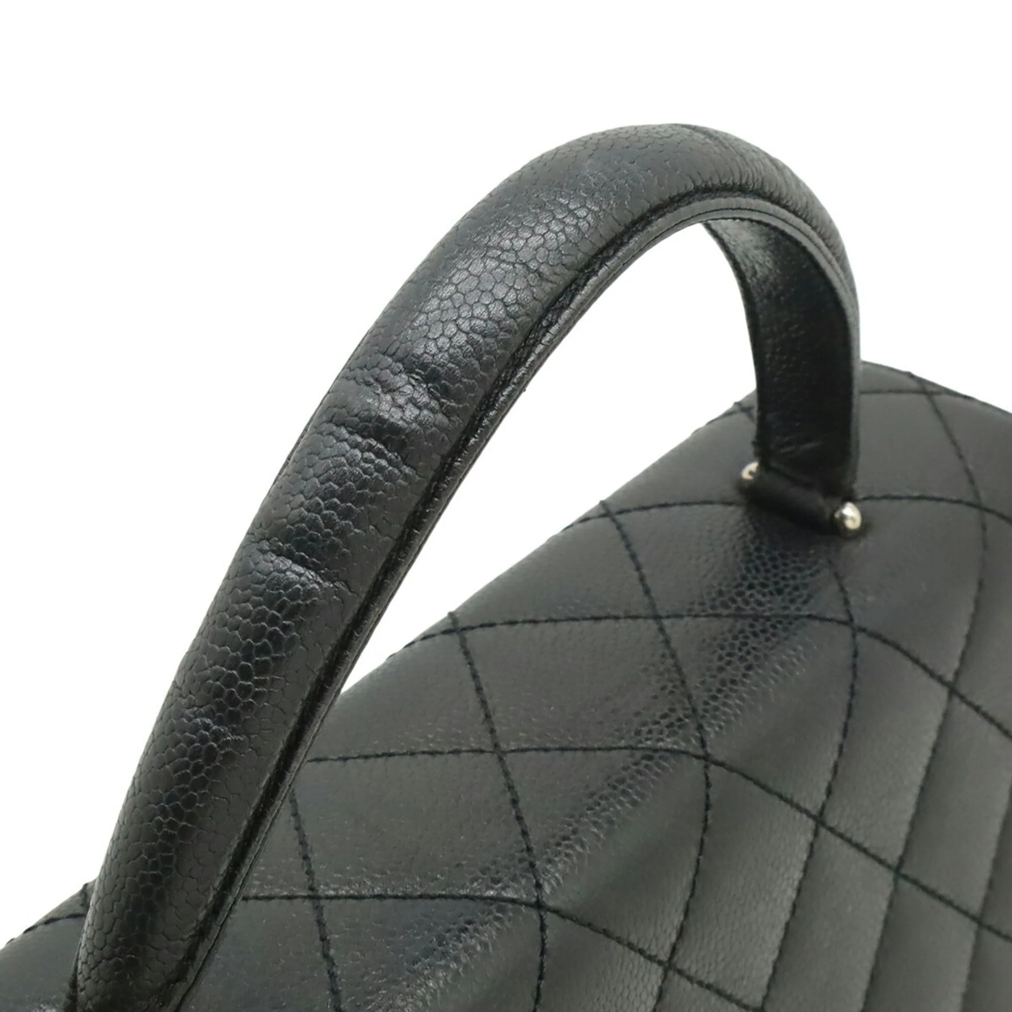Vintage Classic Top Handle Flap Bag Quilted Caviar Jumbo - Image 6