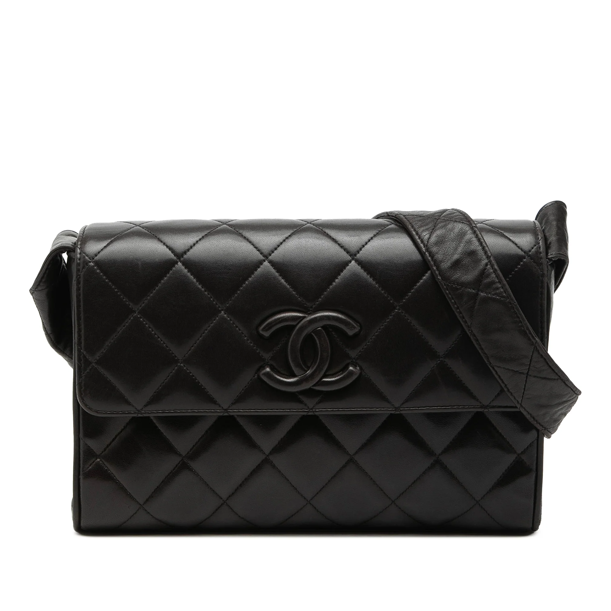 Vintage Covered CC Flap Bag Quilted Lambskin Medium