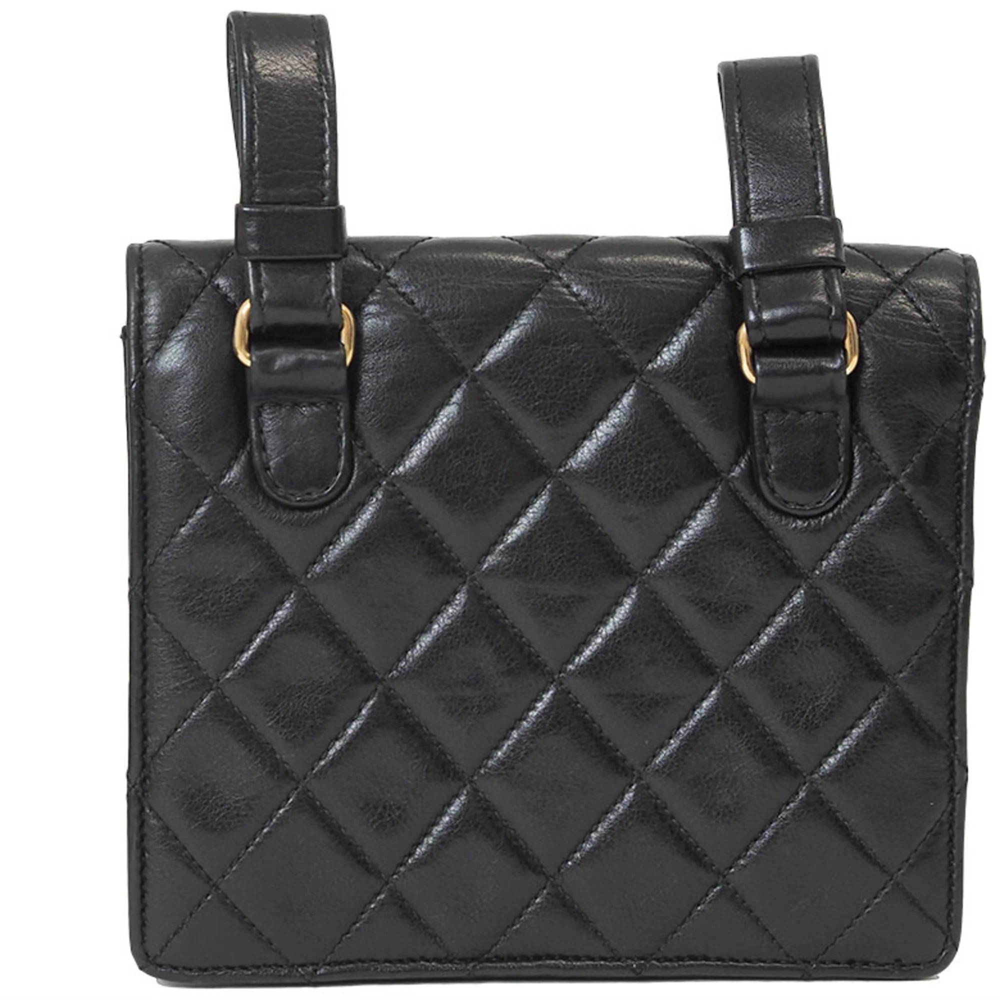 Vintage Flap Belt Bag Quilted Leather Small - Image 4