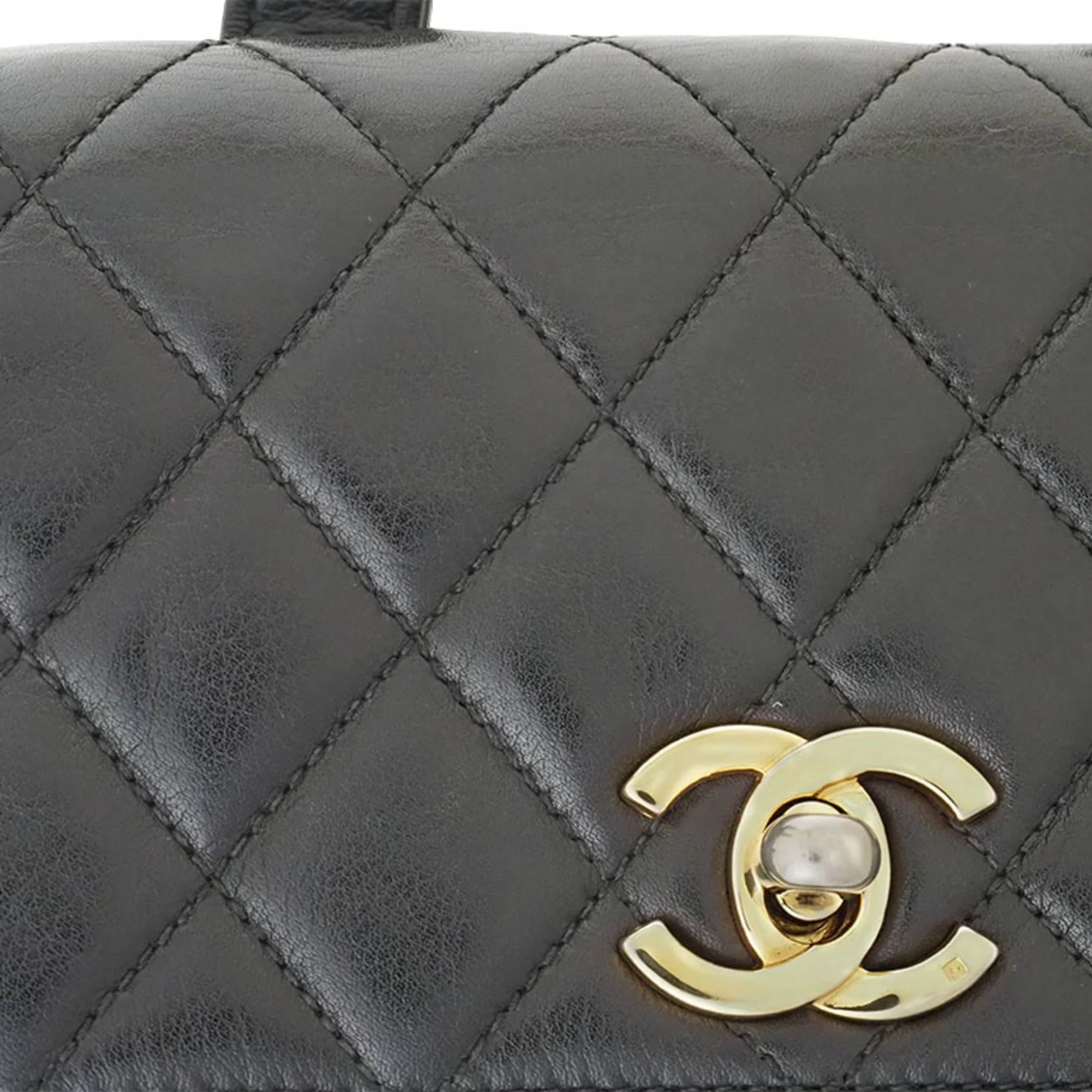 Vintage Flap Belt Bag Quilted Leather Small - Image 5