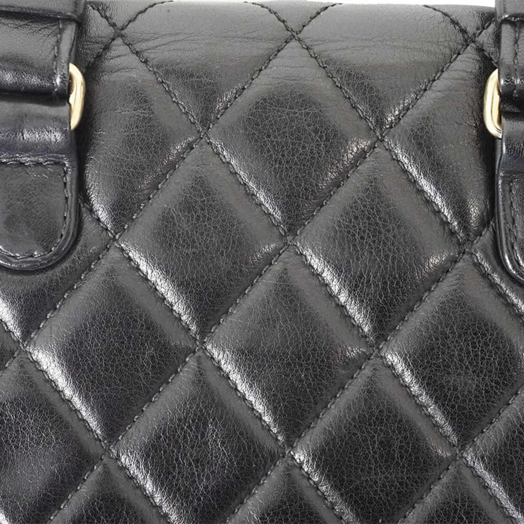 Vintage Flap Belt Bag Quilted Leather Small - Image 6