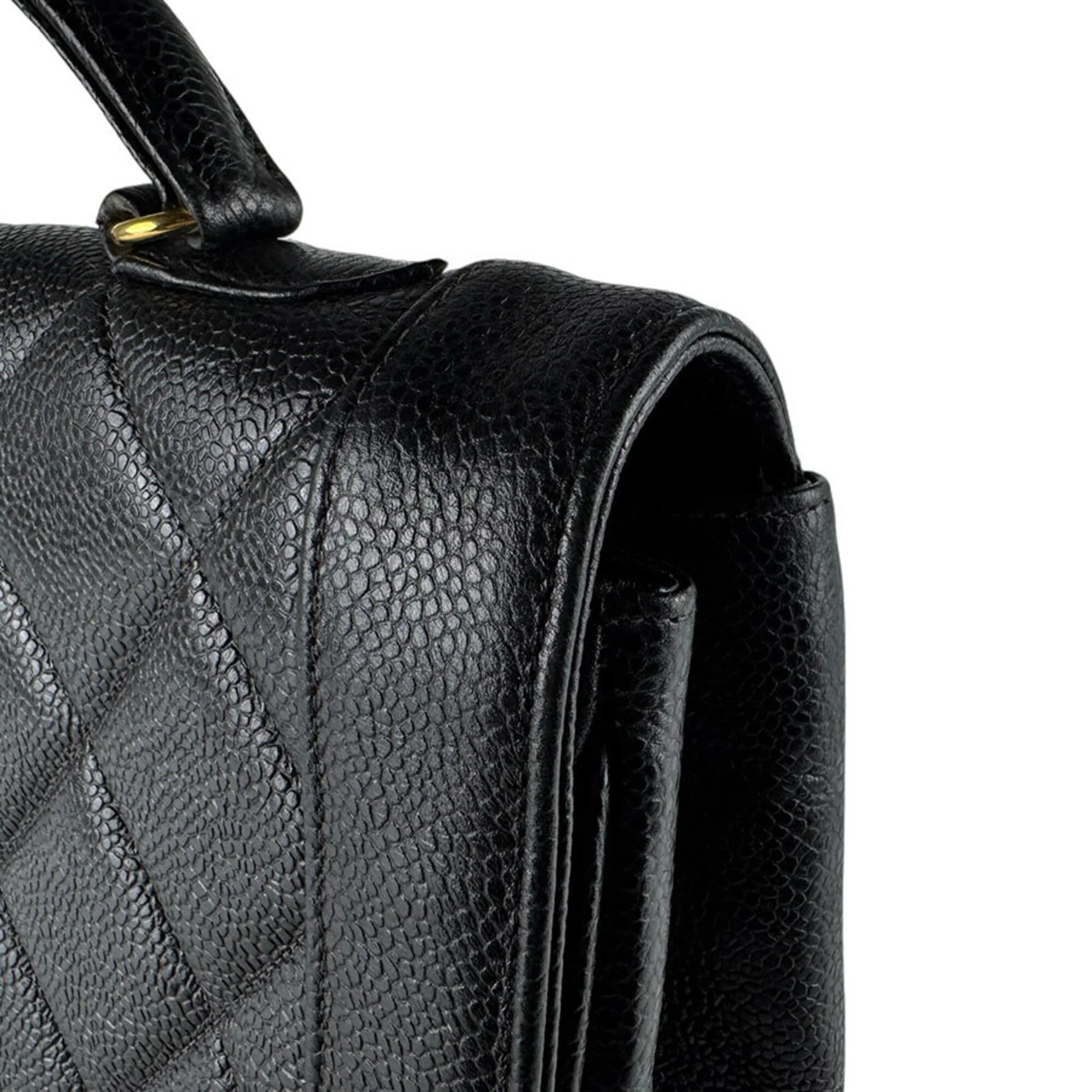 Vintage Two-Tone Kelly Top Handle Bag Quilted Caviar Jumbo - Image 7