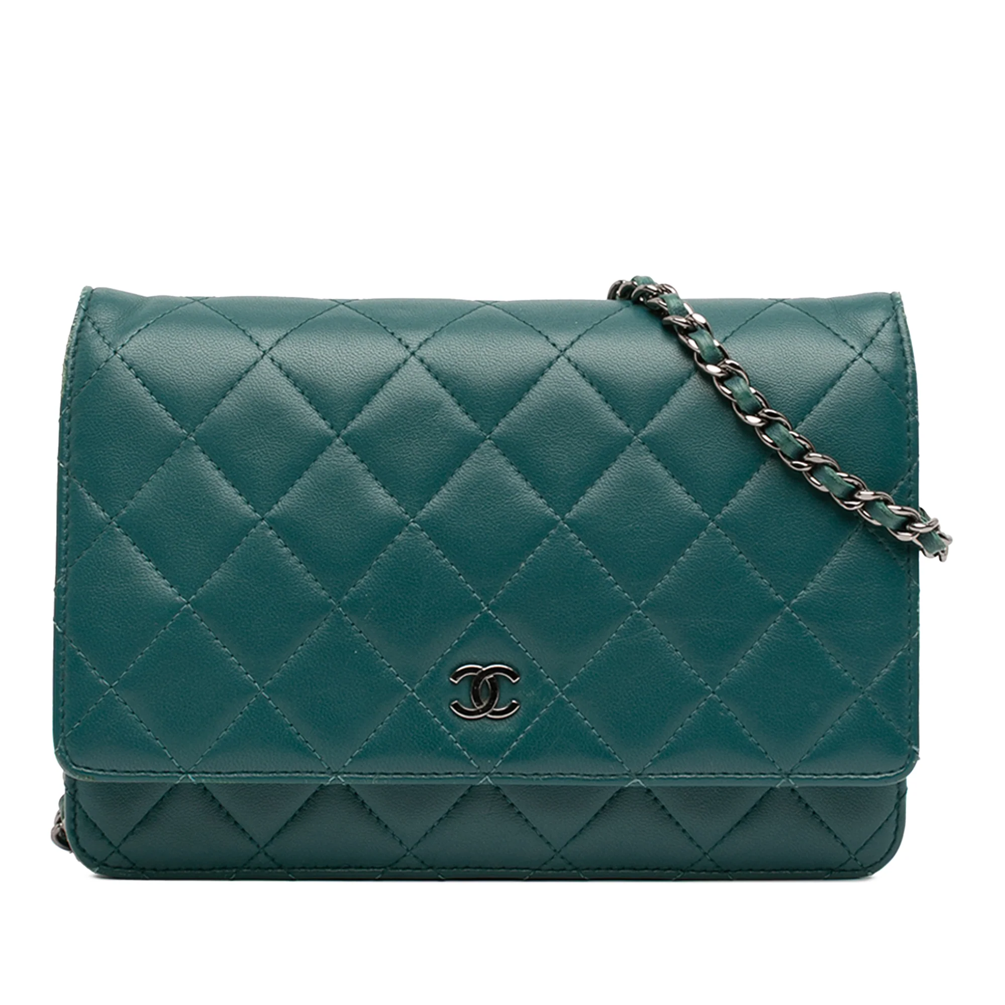 Wallet on Chain Quilted Lambskin