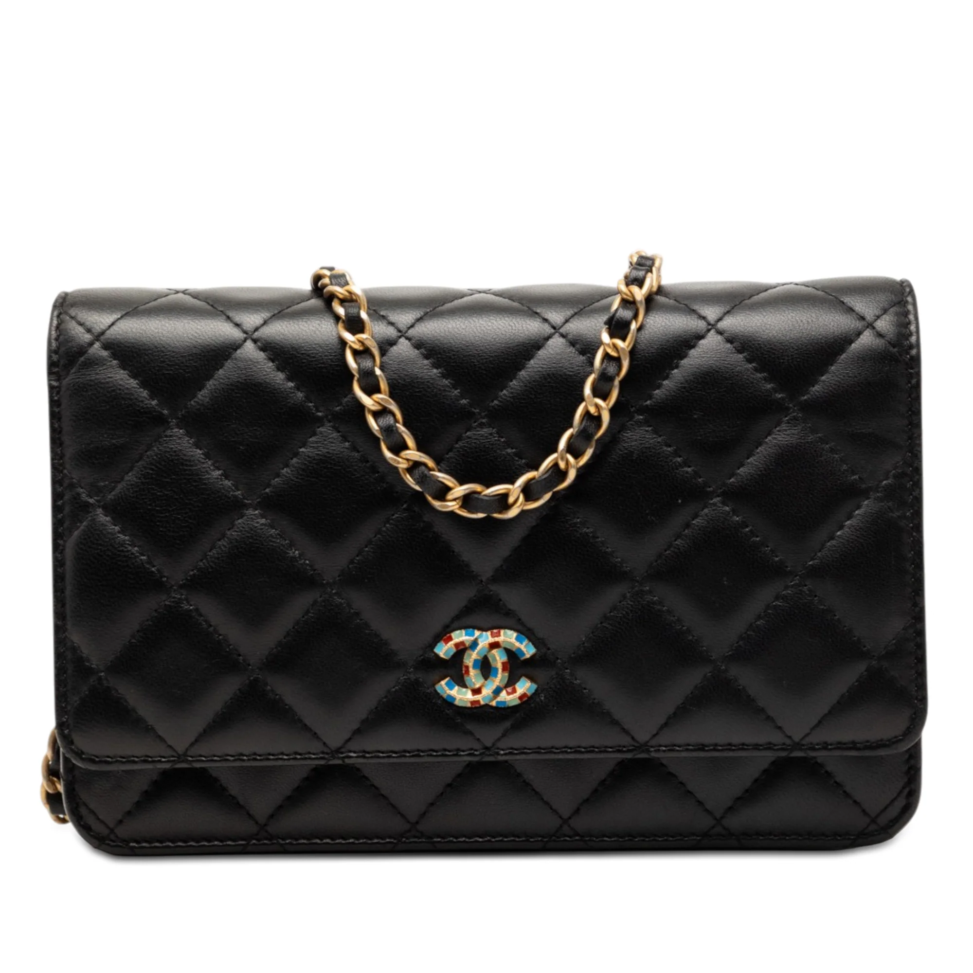 Wallet on Chain Quilted Lambskin