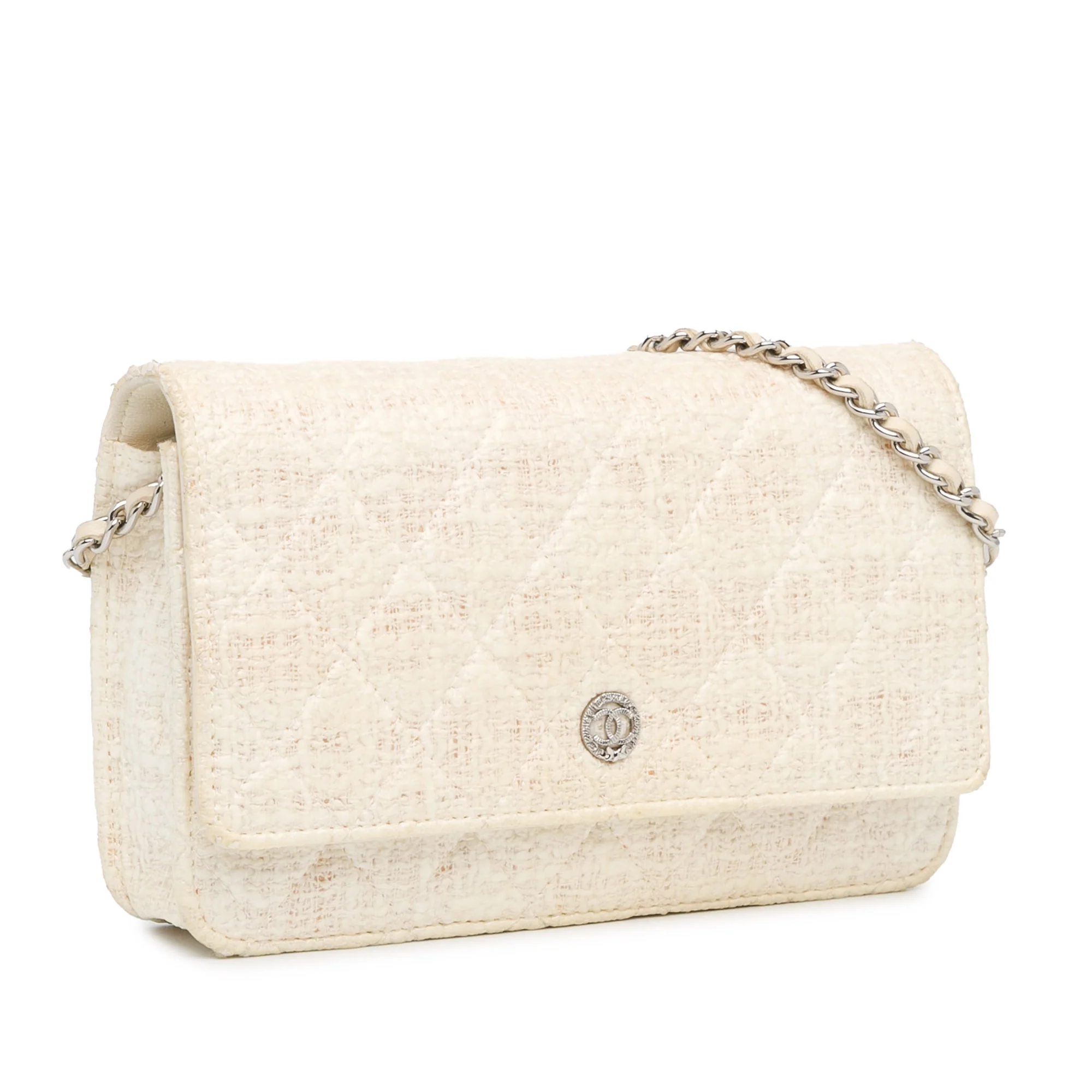 Wallet on Chain Quilted Tweed - Image 2