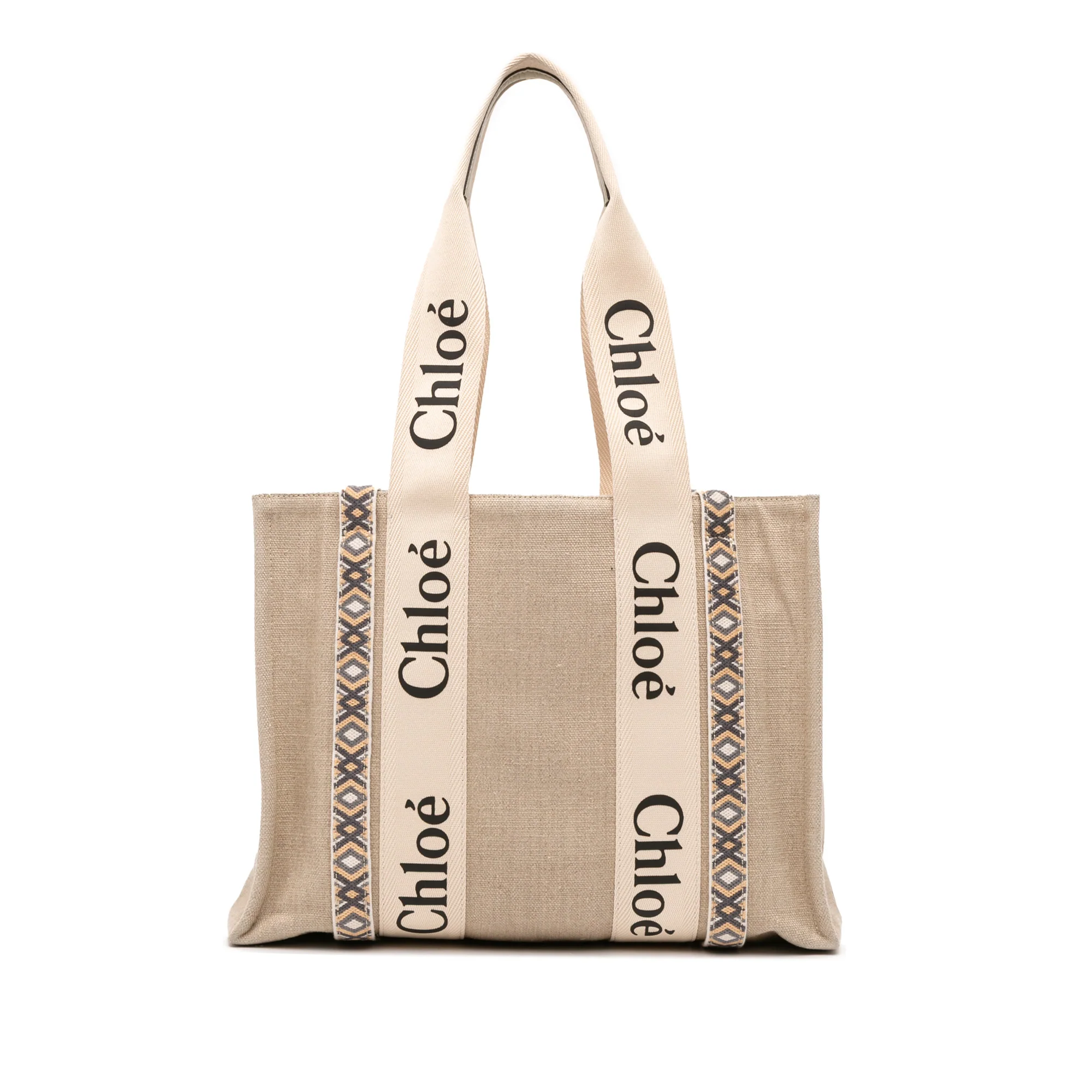 Woody Tote Canvas with Leather Medium
