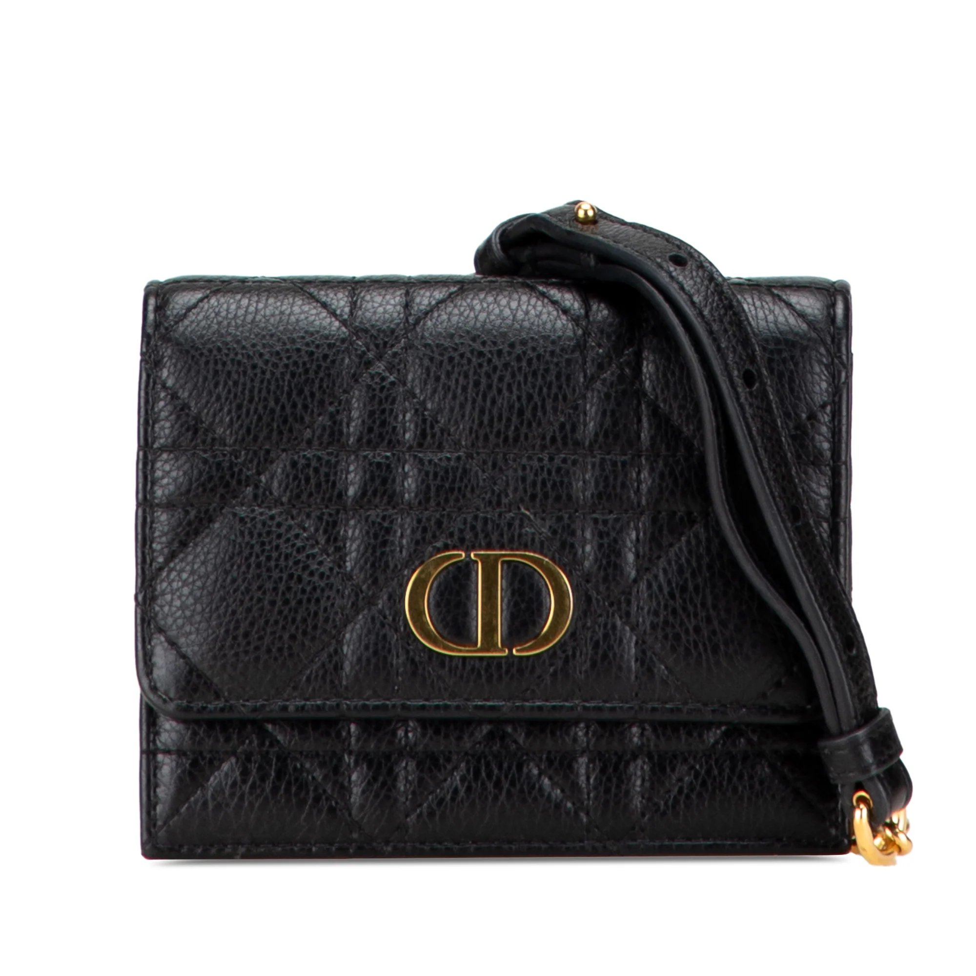 Caro Flap Double Pouch Crossbody Bag Cannage Quilt Calfskin