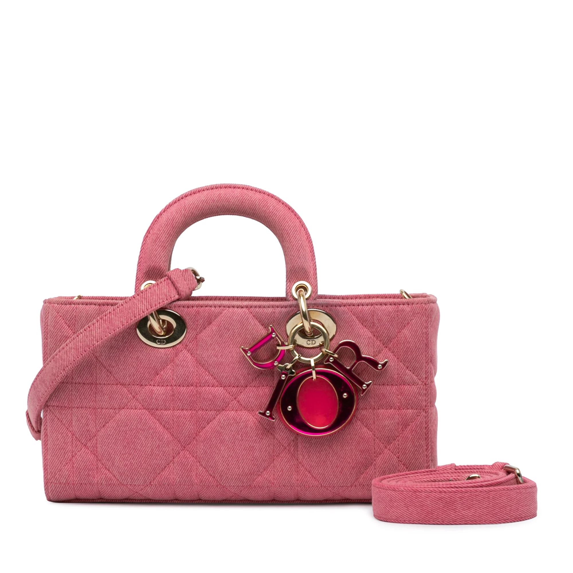 Lady D-Joy Bag Macrocannage Quilt Denim Medium - Image 9