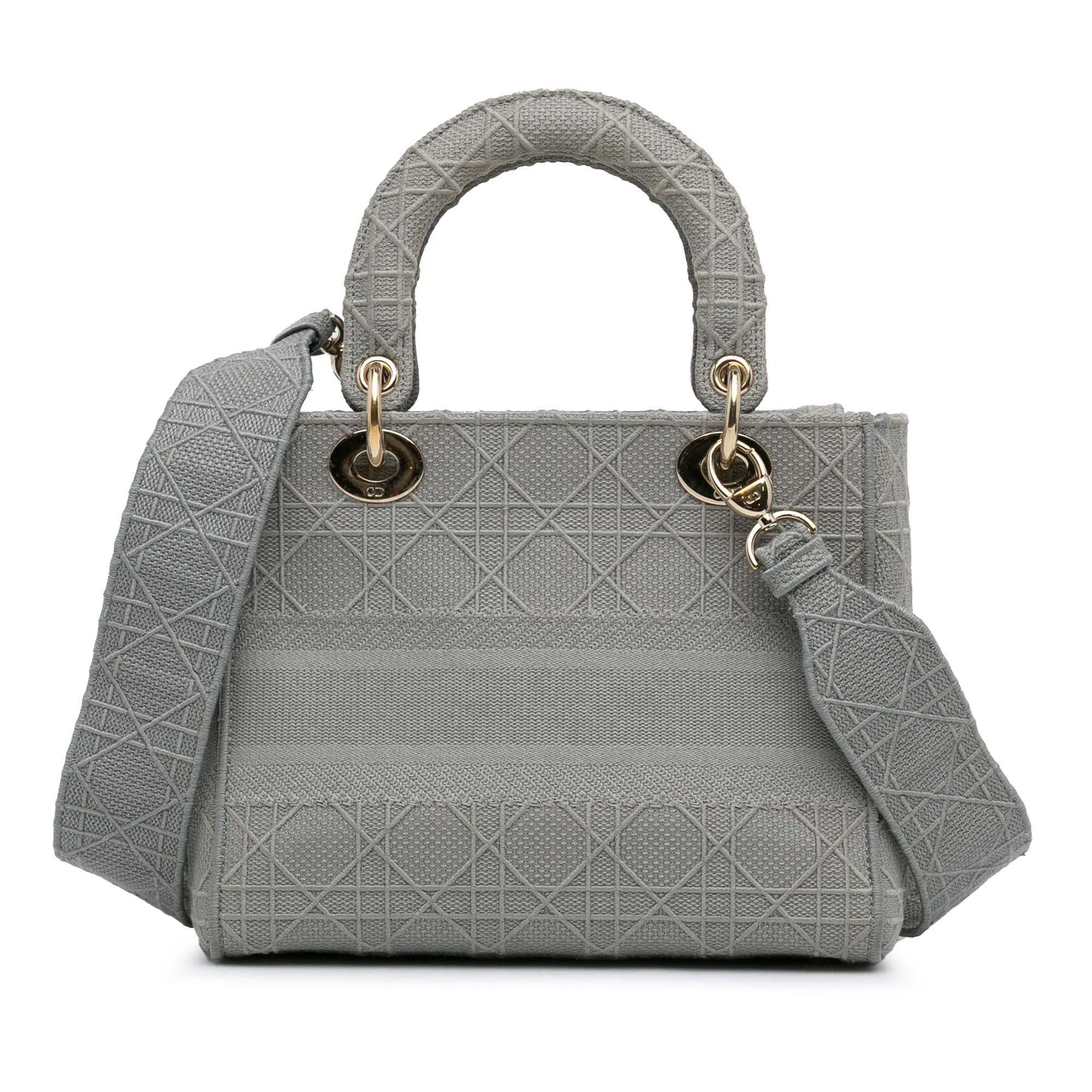 Lady D-Lite Bag Cannage Embroidered Canvas Medium - Image 4