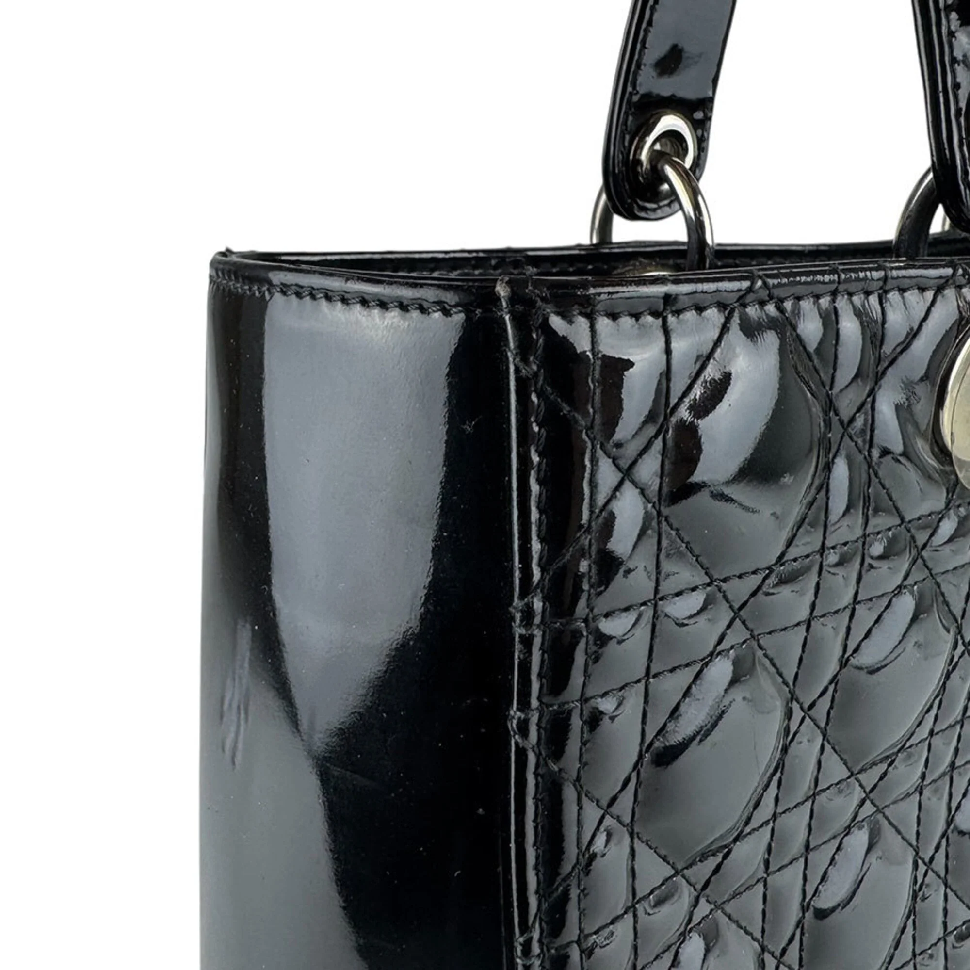 Lady Dior Bag Cannage Quilt Patent Large - Image 6